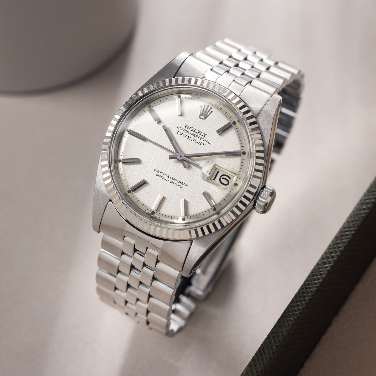 Rolex Datejust 1601 Vertical Brush Silver Dial