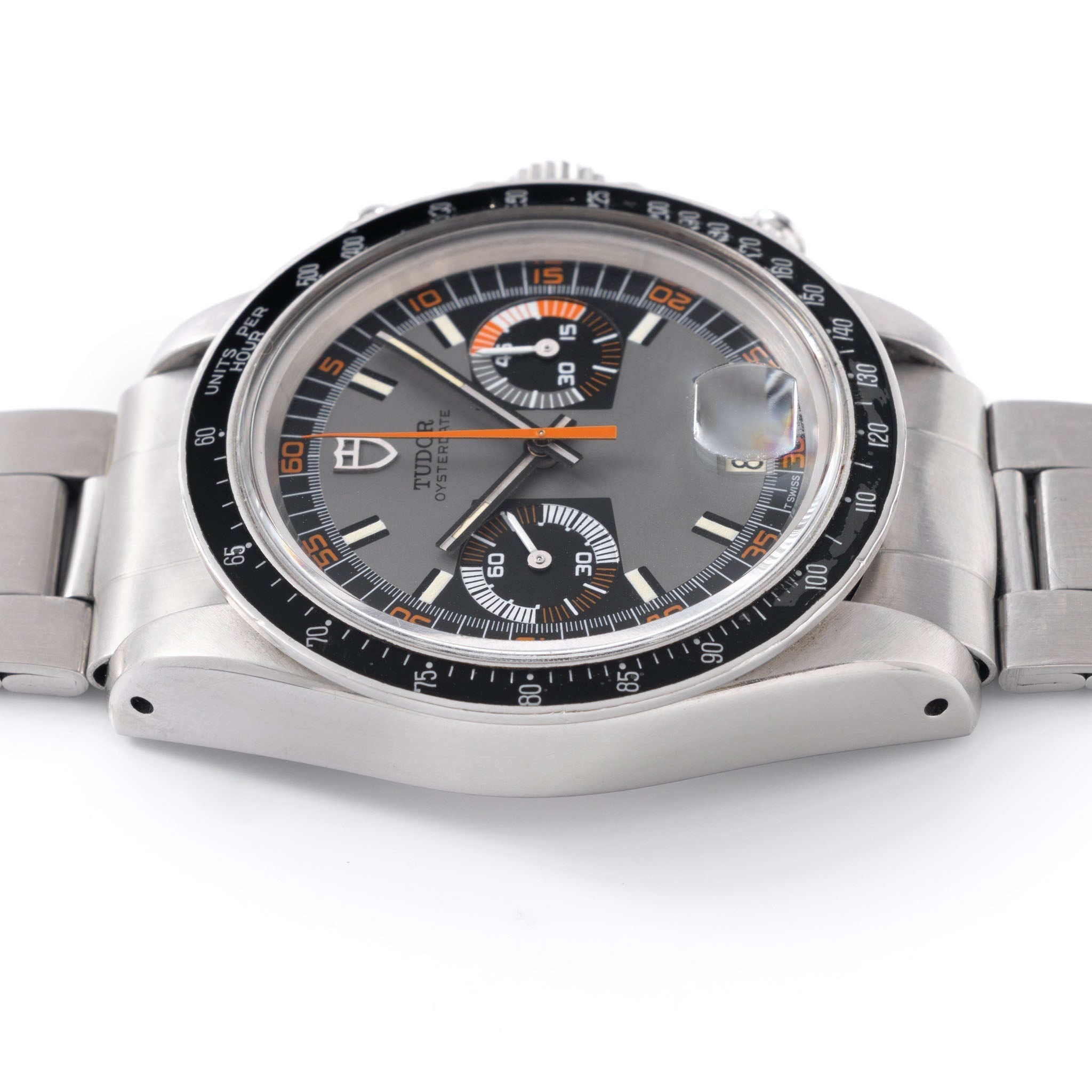 Tudor "Monte Carlo " chronograph grey dial ref 7149 / 0 “mystery engraving “