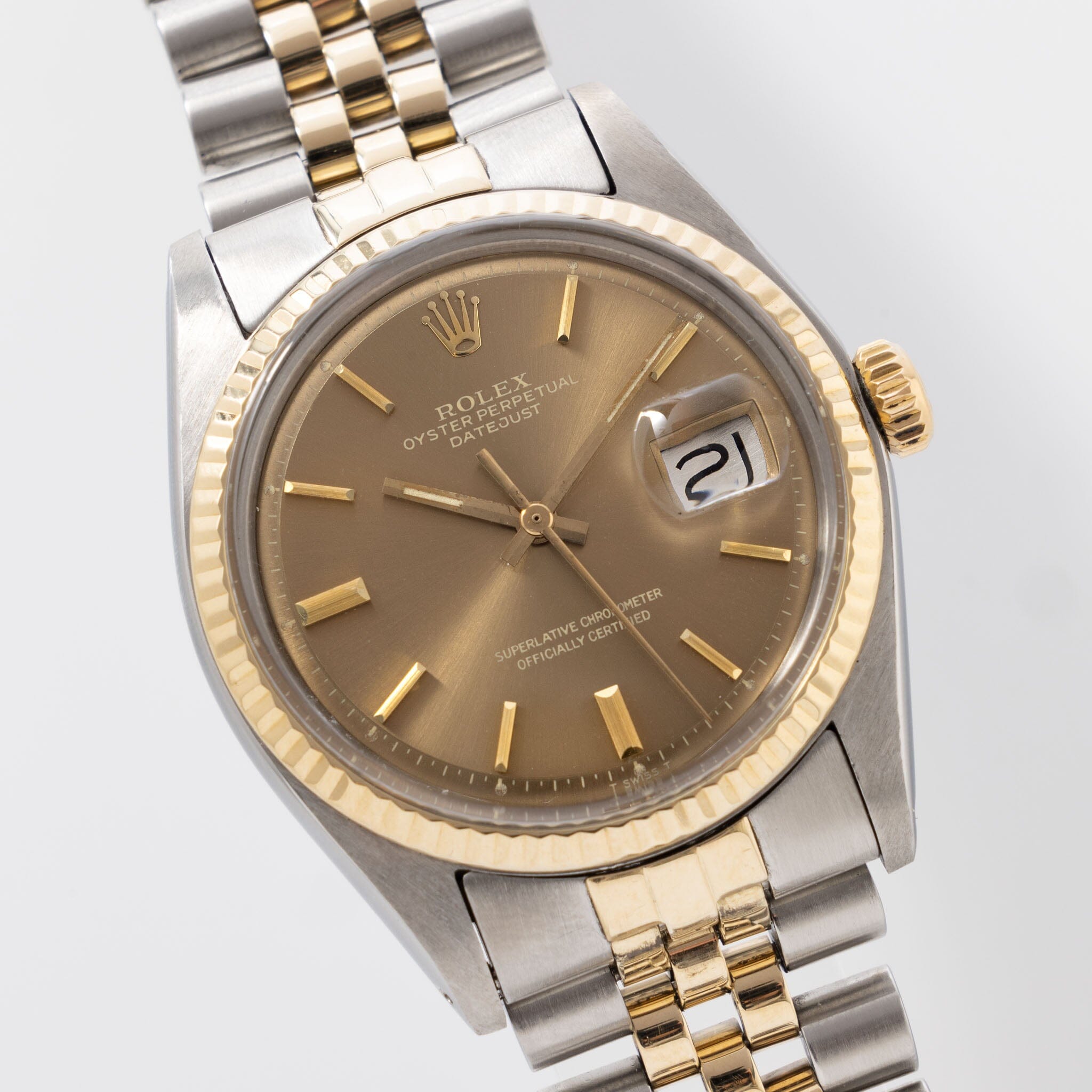 Rolex Datejust Steel and Gold Cappuccino Dial Ref 1601