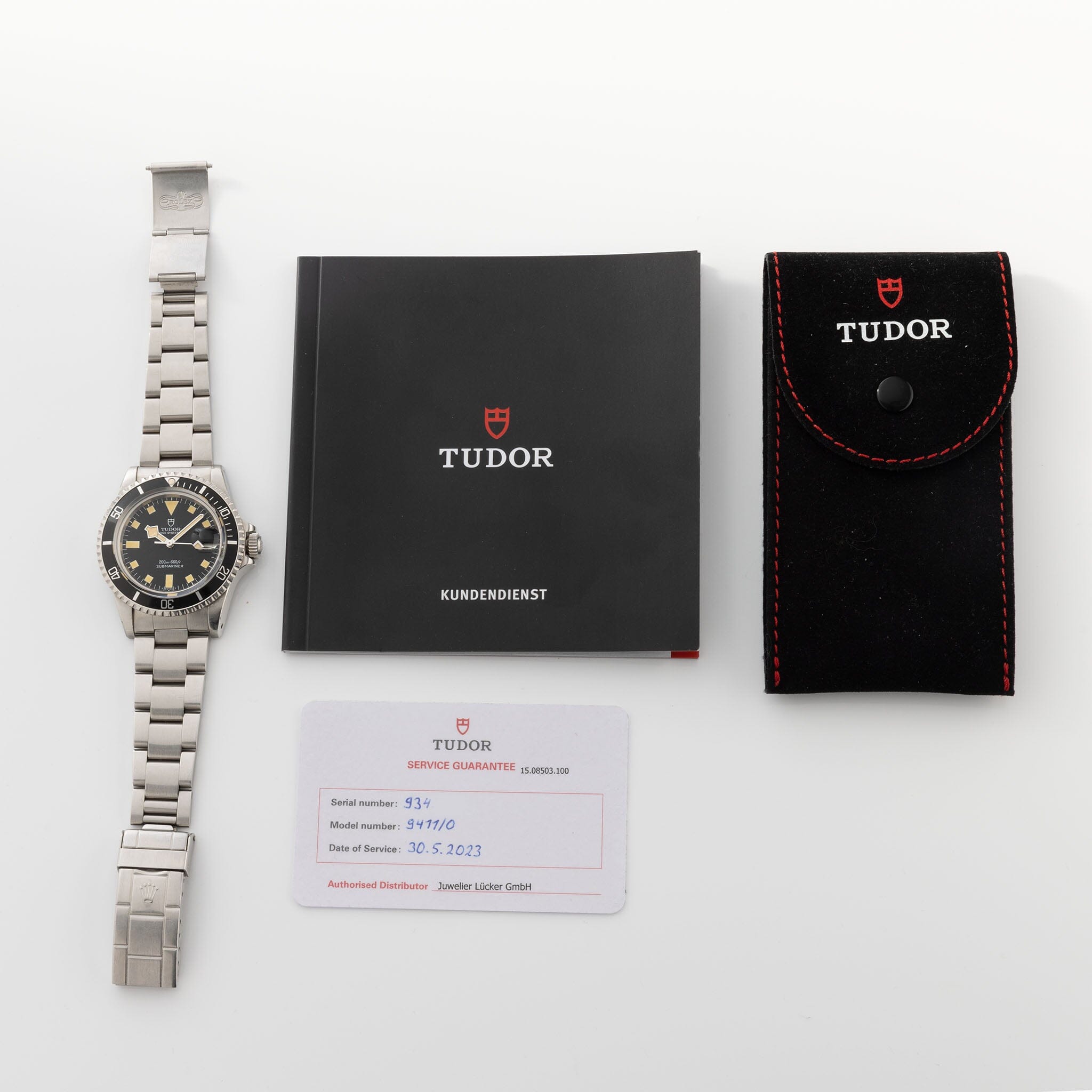 Tudor Submariner Date Black Snowflake 9411 /0 Recent Tudor Service