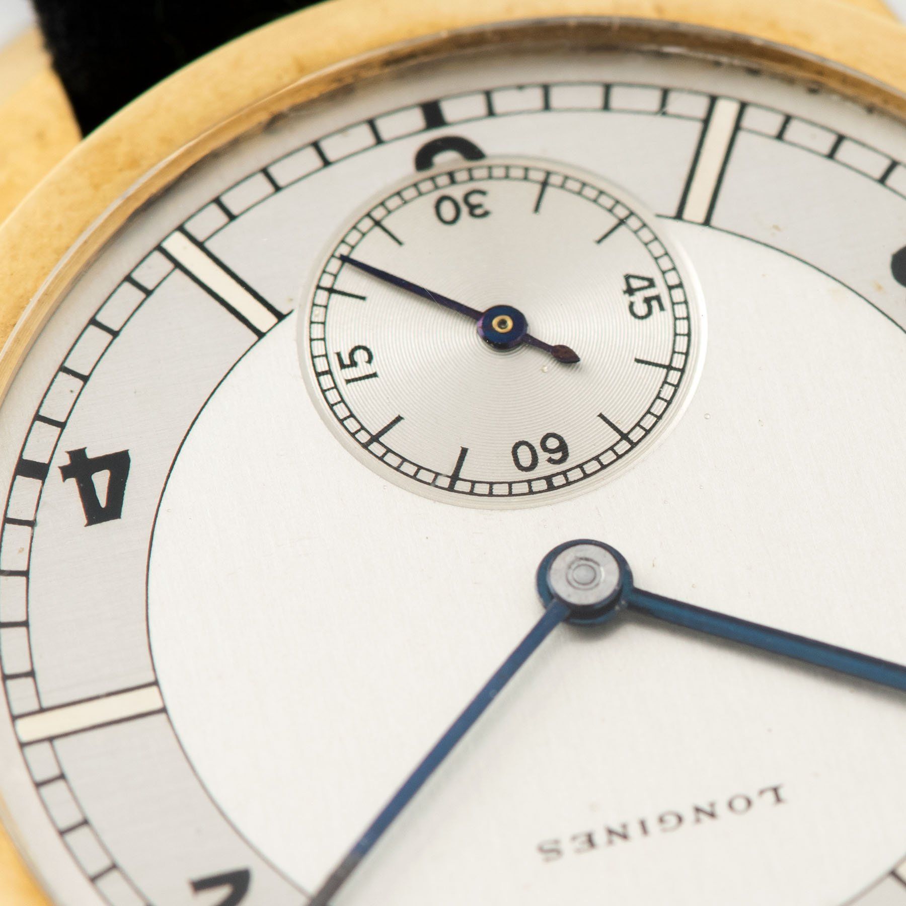Longines Yellow Gold Sector Dial Ref 4135 1940s with Arabic numerals