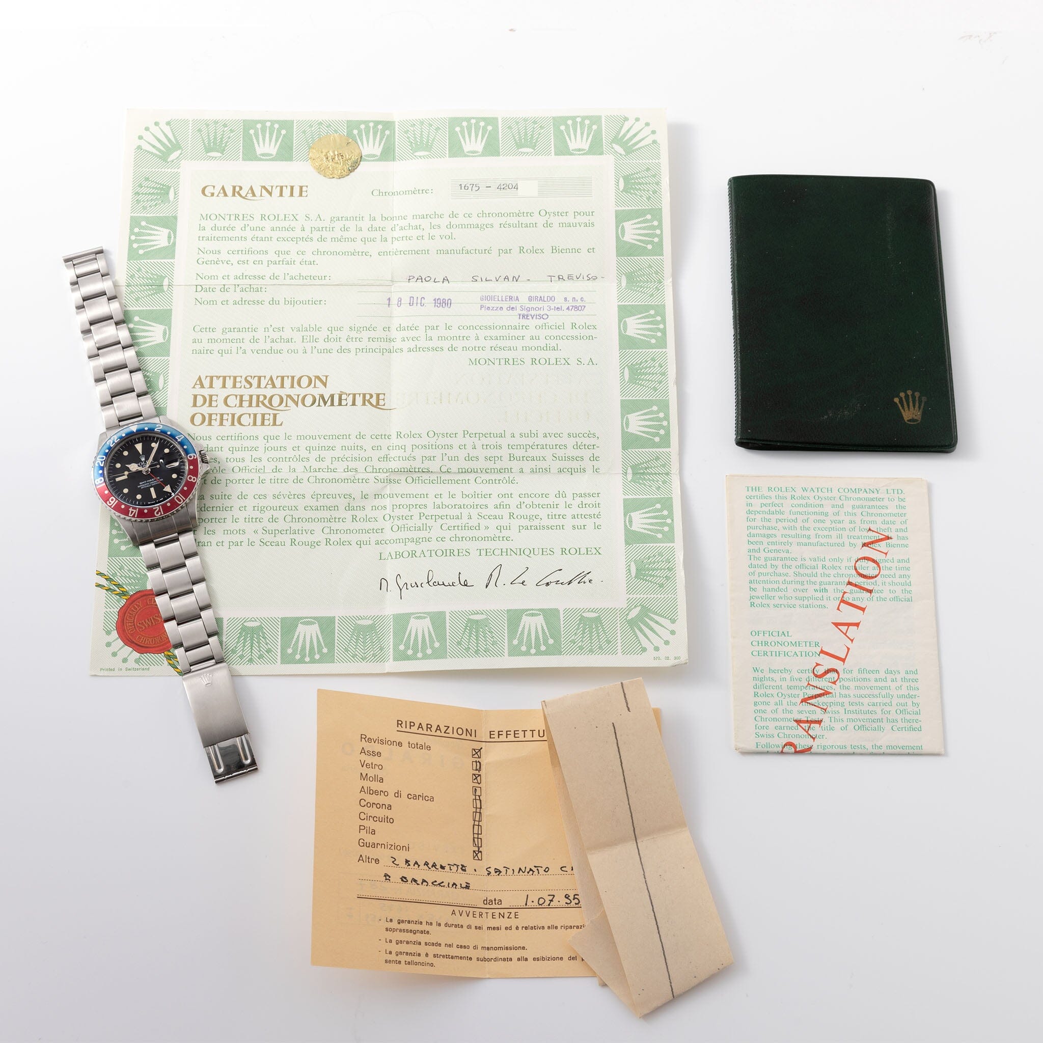 Rolex GMT-Master Mk3 Radial Dial with Papers Ref 1675