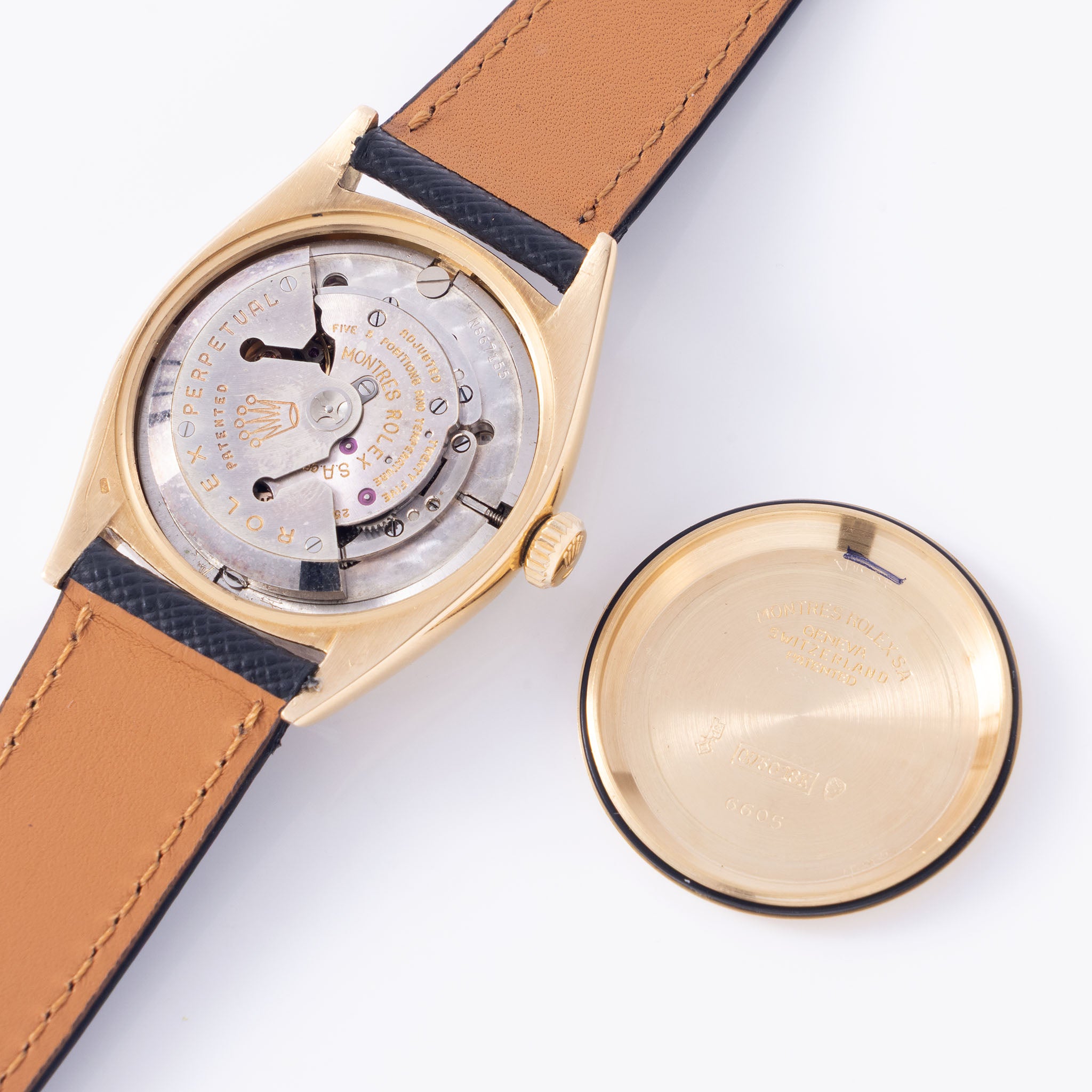 Rolex Datejust Cream dial with "Arrow head " markers in 18 k yellow gold ref 6605