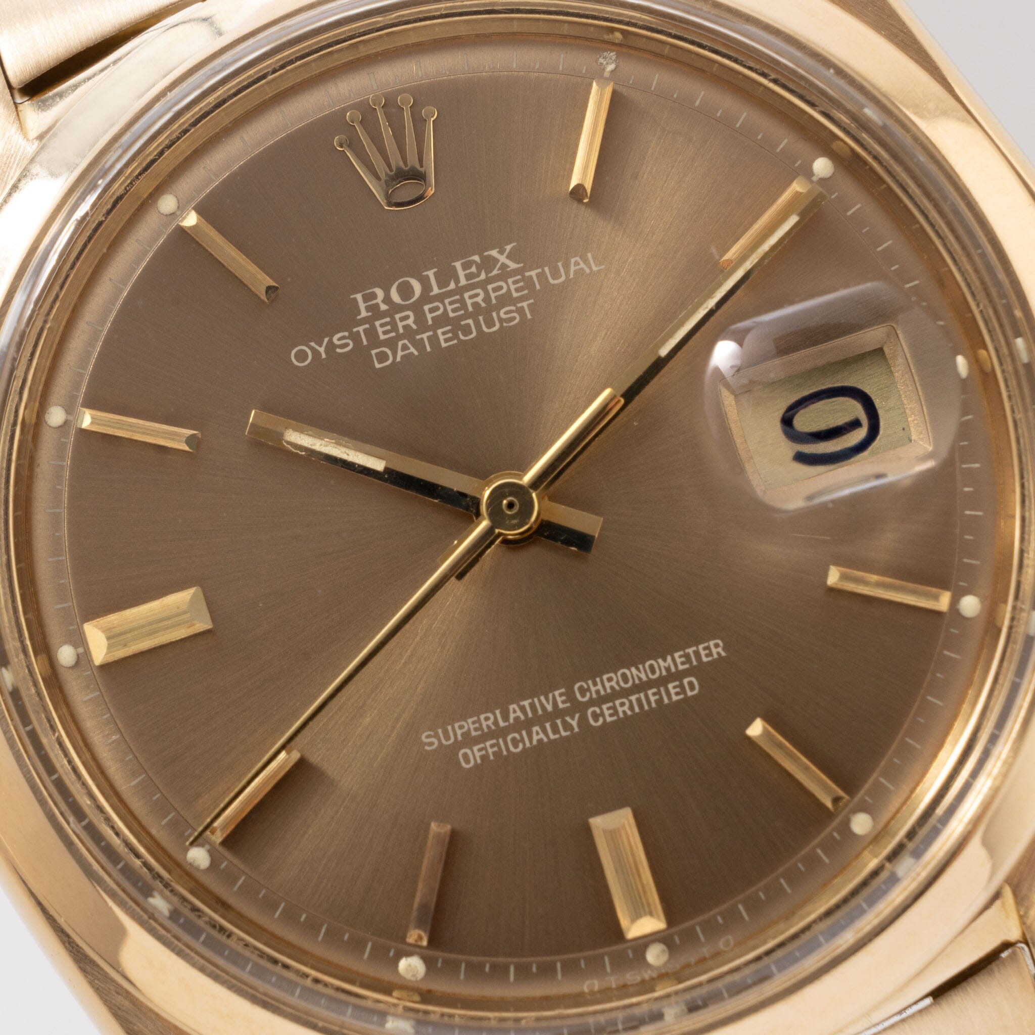 Rolex Datejust Yellow Gold Cappuccino Dial Ref 1600