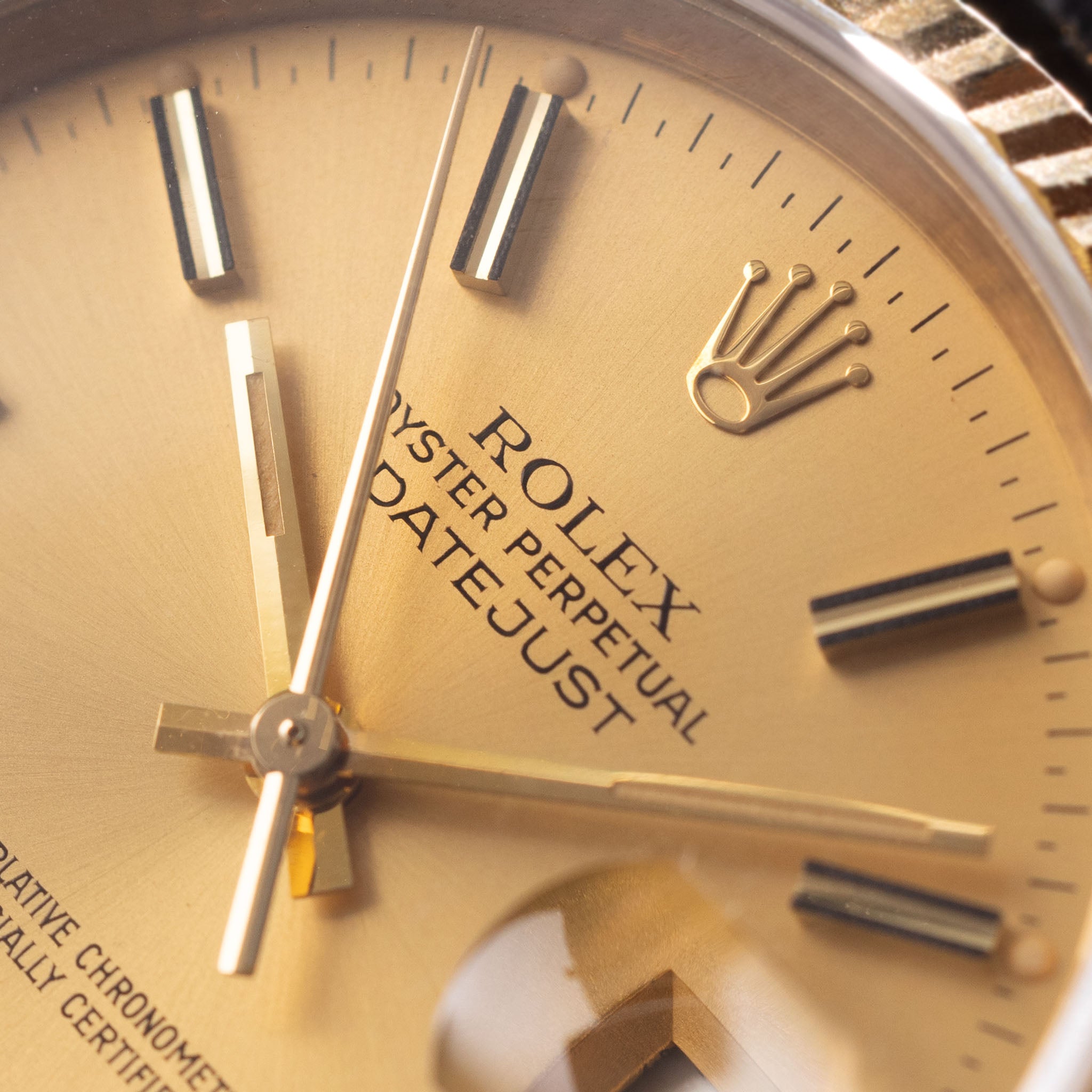 Rolex Datejust Yellow Gold Champagne Dial With Papers Ref 16018