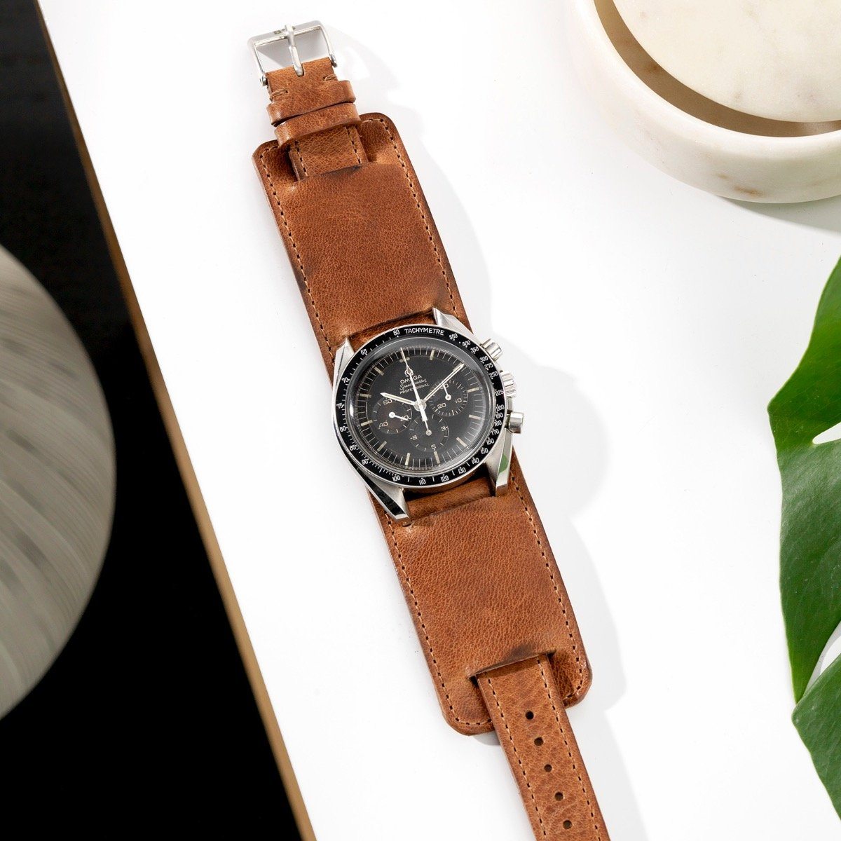 Faccio Brown Leather Bund Strap
