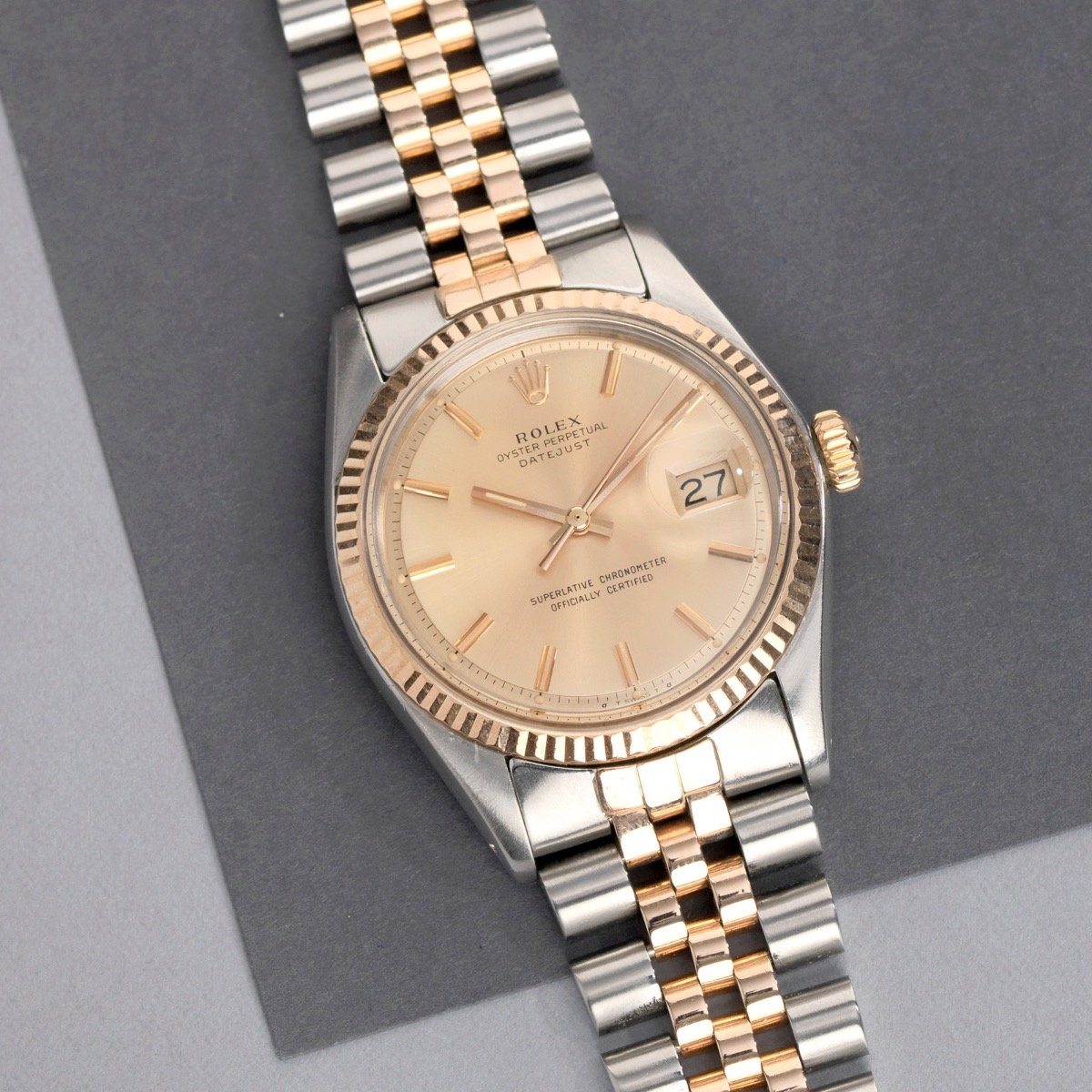 Rolex Two Tone Rose Gold 1601 Datejust