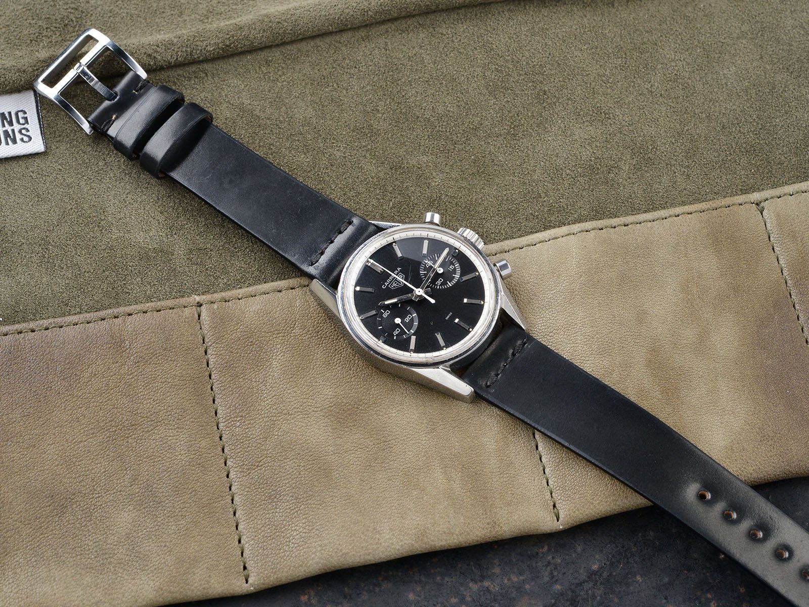 VINTAGE HEUER CARRERA 3647N BLACK DIAL