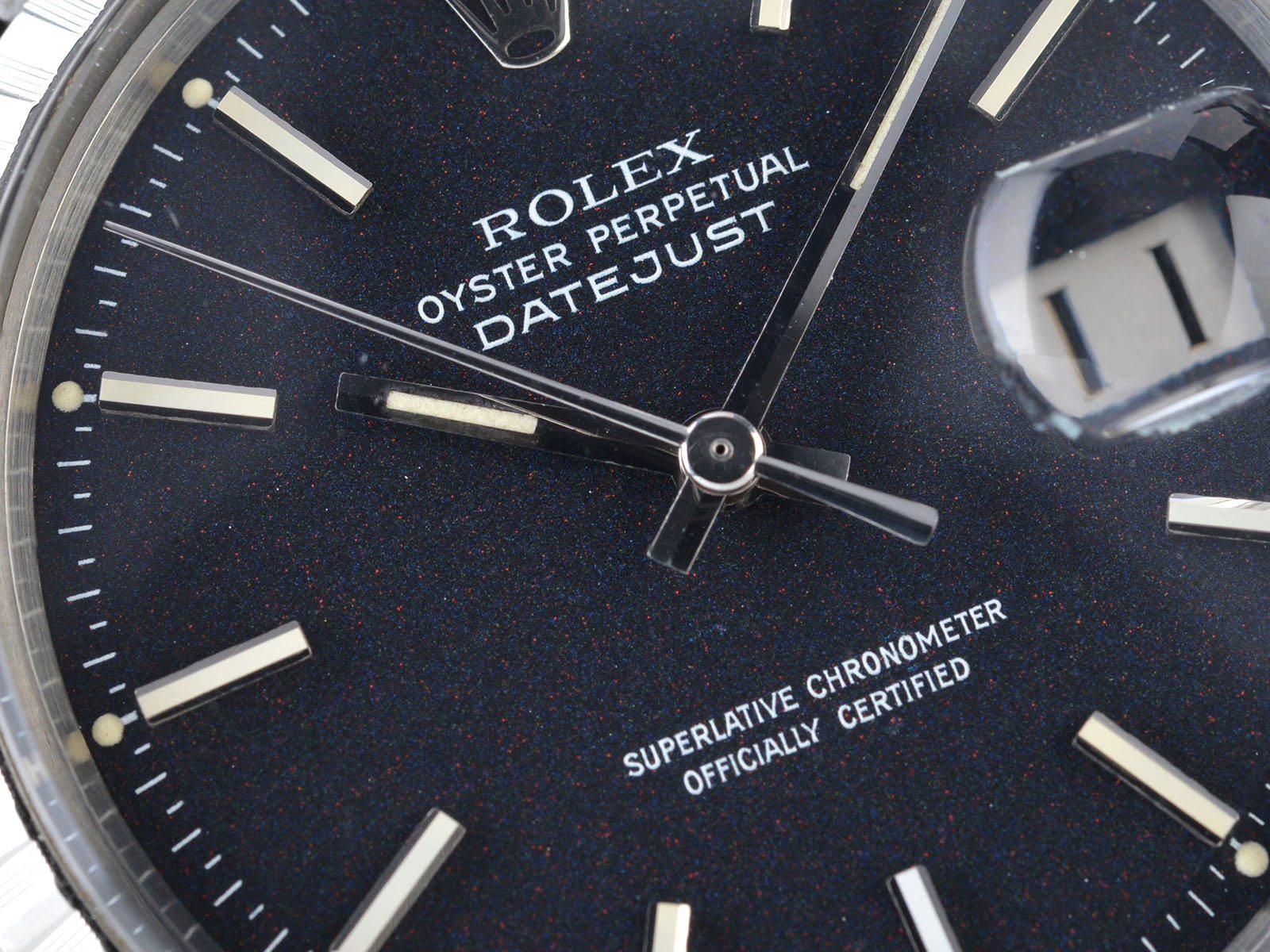 ROLEX 1603 DATEJUST MARBLE BLACK DIAL