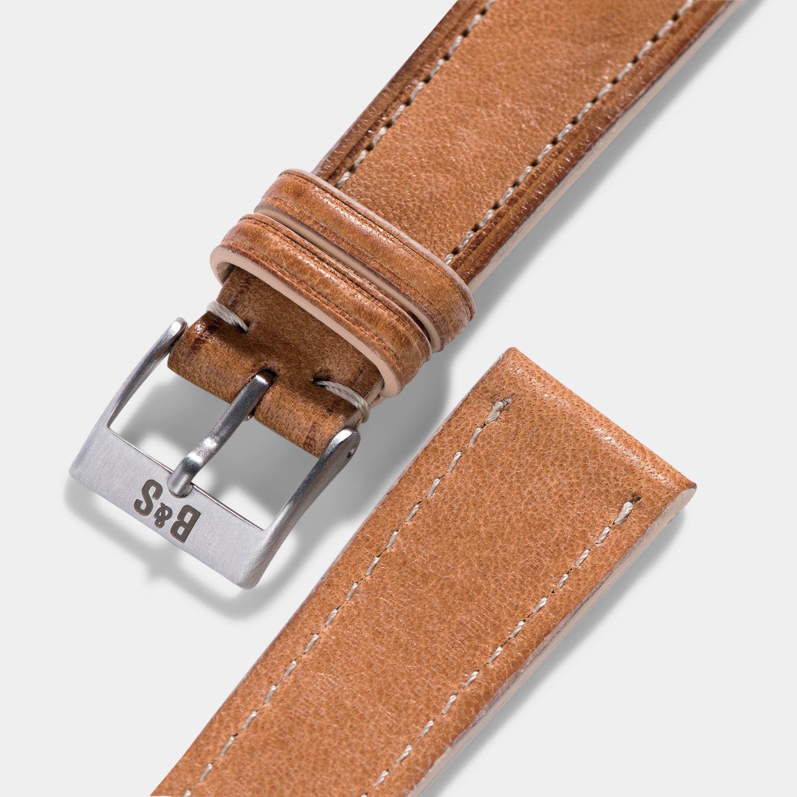 Cosaro Brown Retro Leather Watch Strap