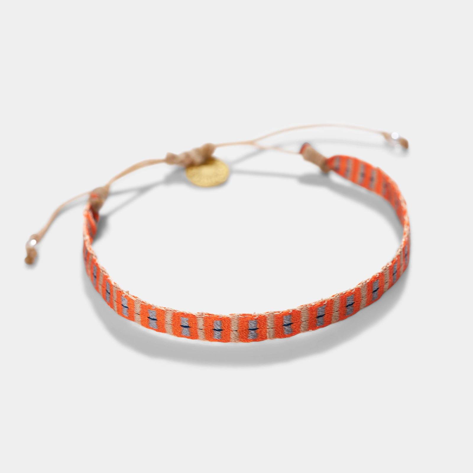 Guanabana Handmade Woven Bracelet Square Orange