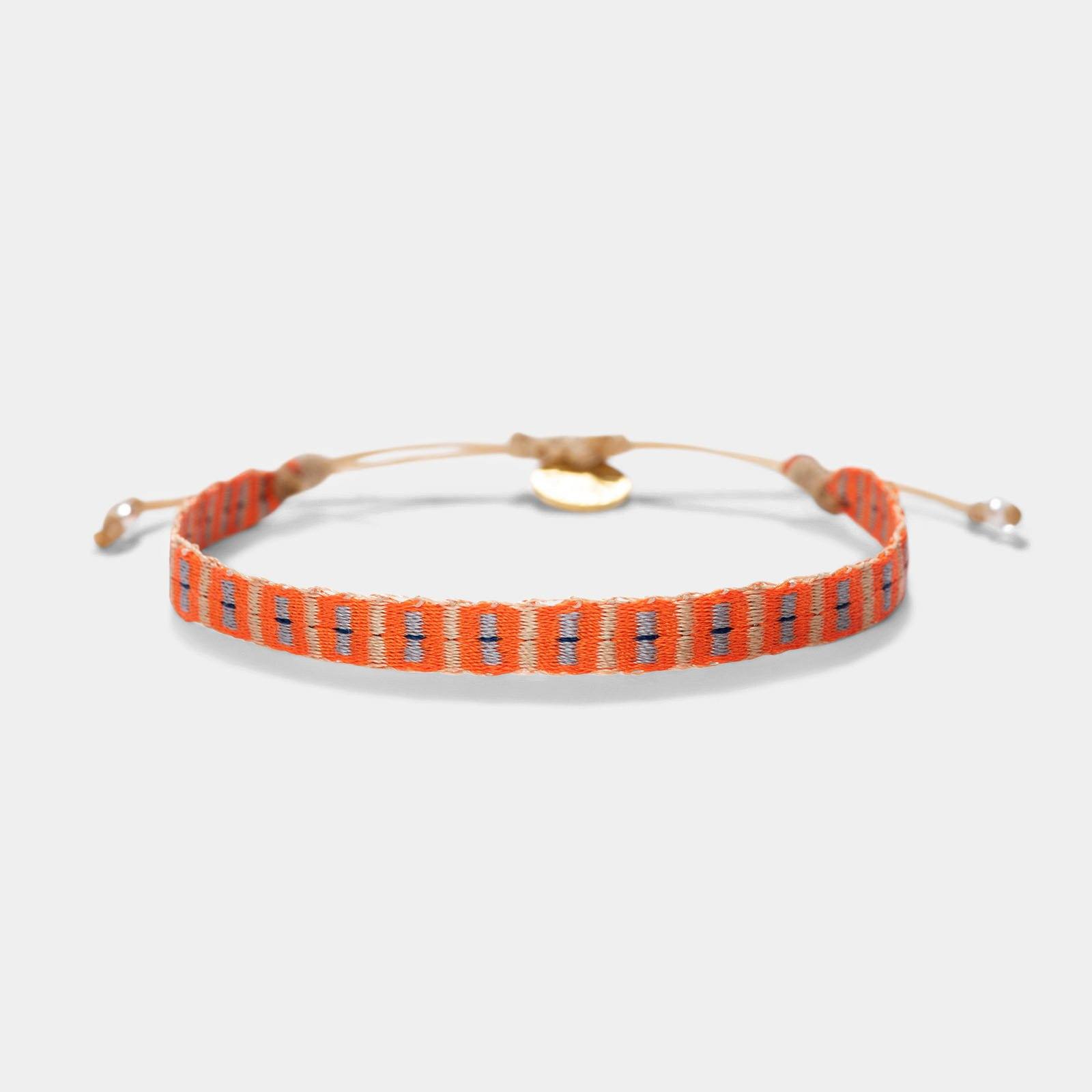 Guanabana Handmade Woven Bracelet Square Orange