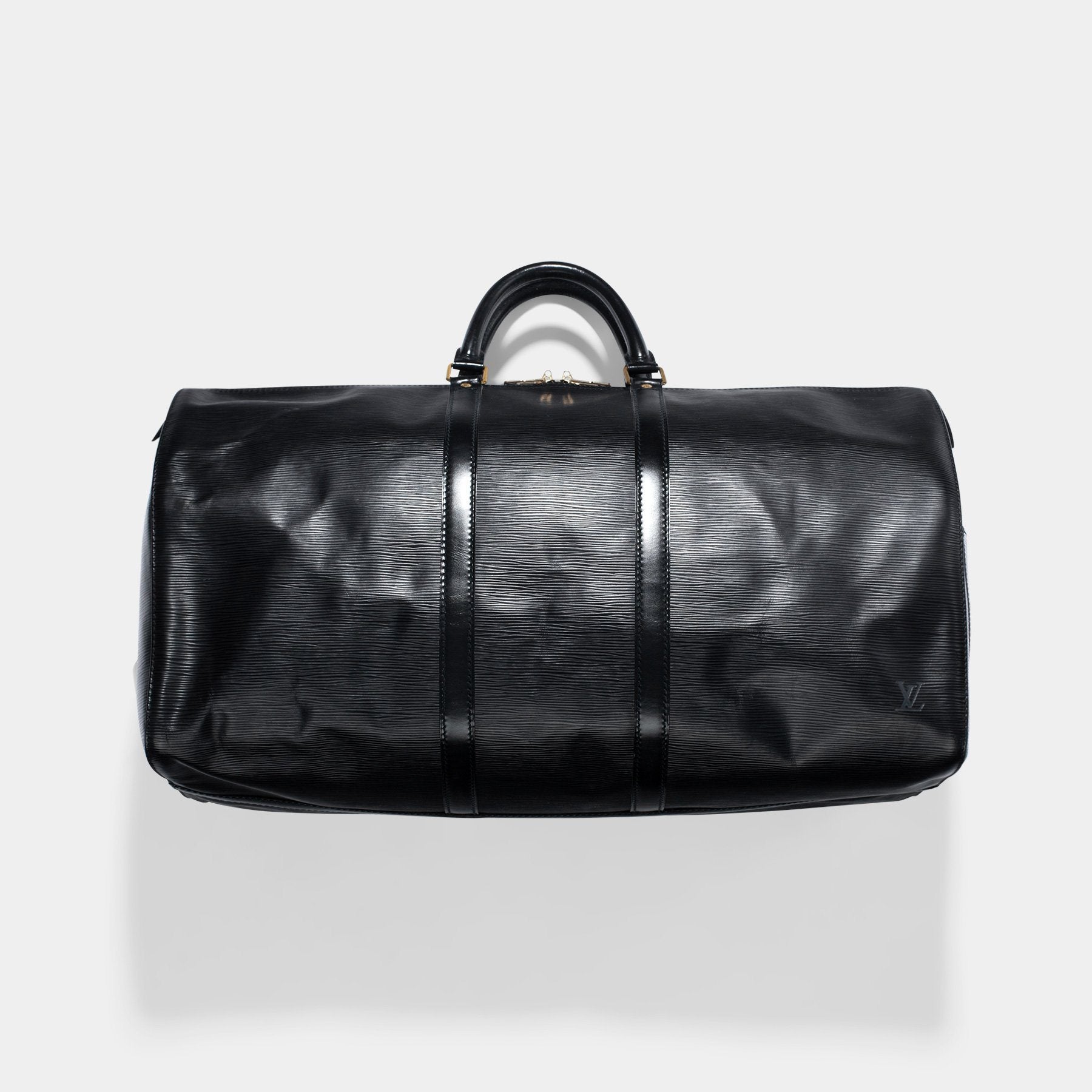 Louis Vuitton Black Epi Leather Noir Keepall 55 Boston Duffle Bag