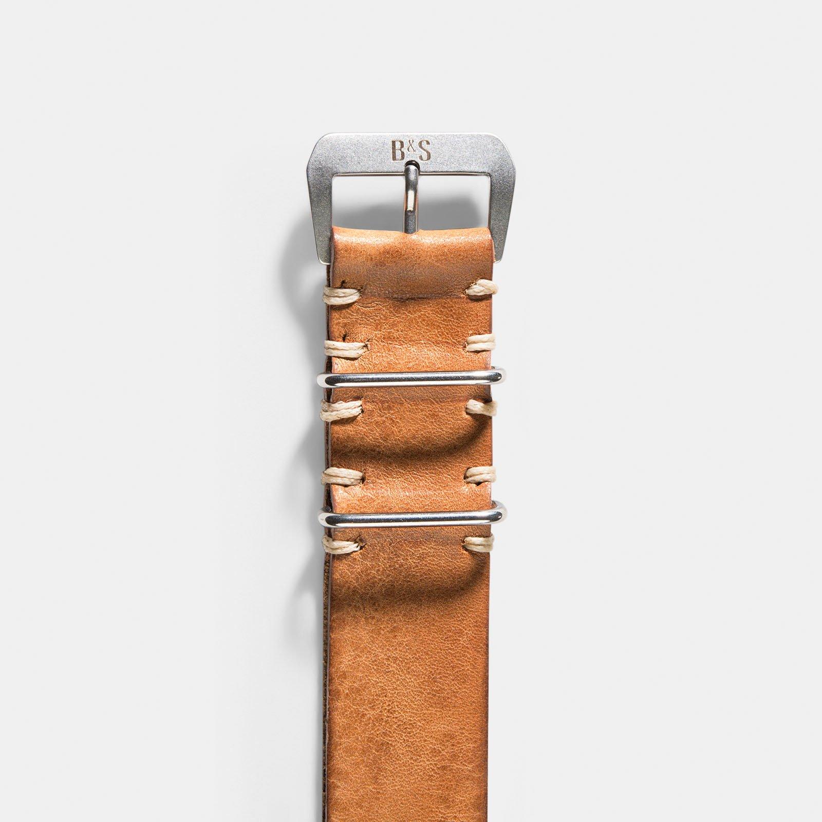 Seiko Caramel Brown Nato Leather Watch Strap