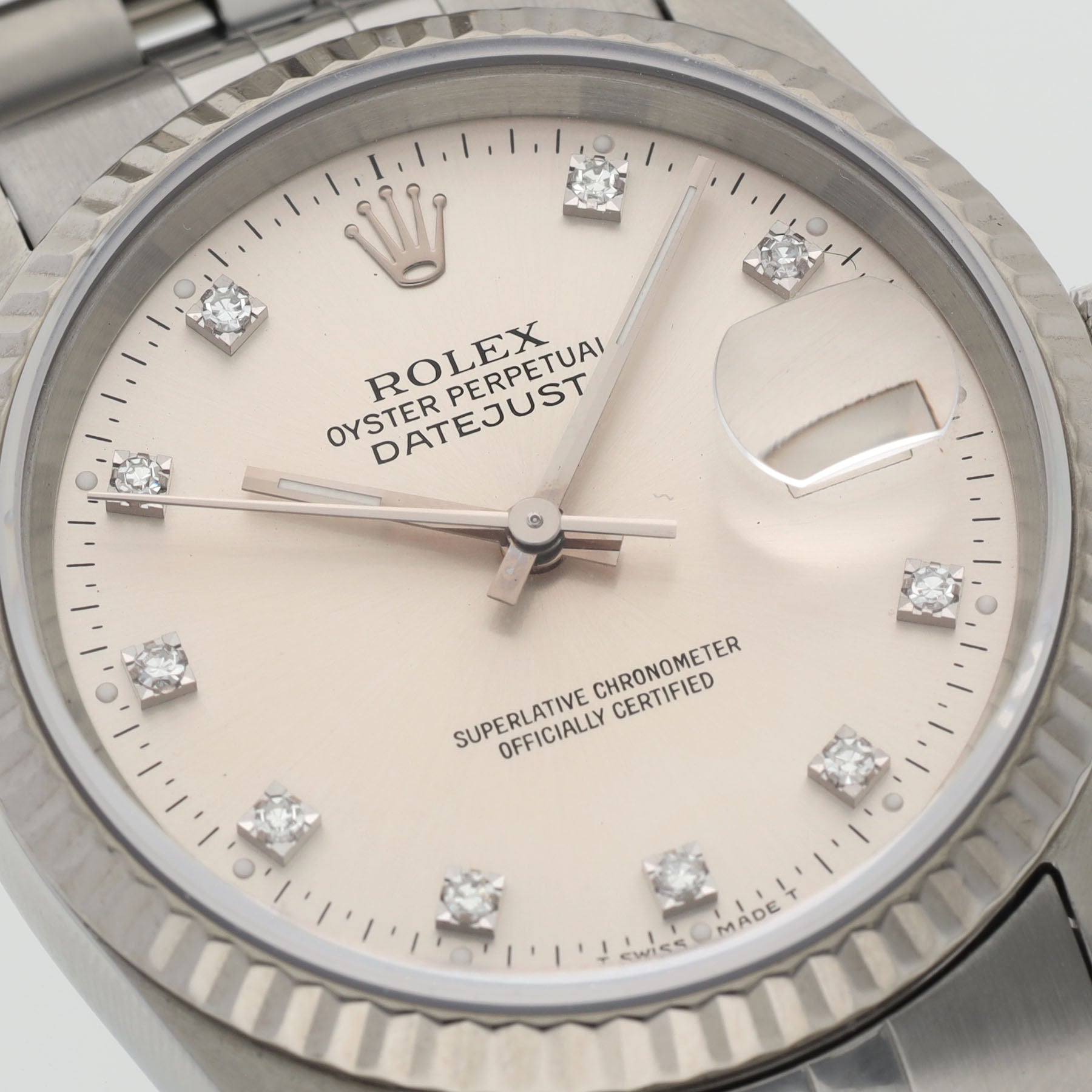 Rolex Datejust 36 Silver Diamond Set Dial Jubilee Bracelet