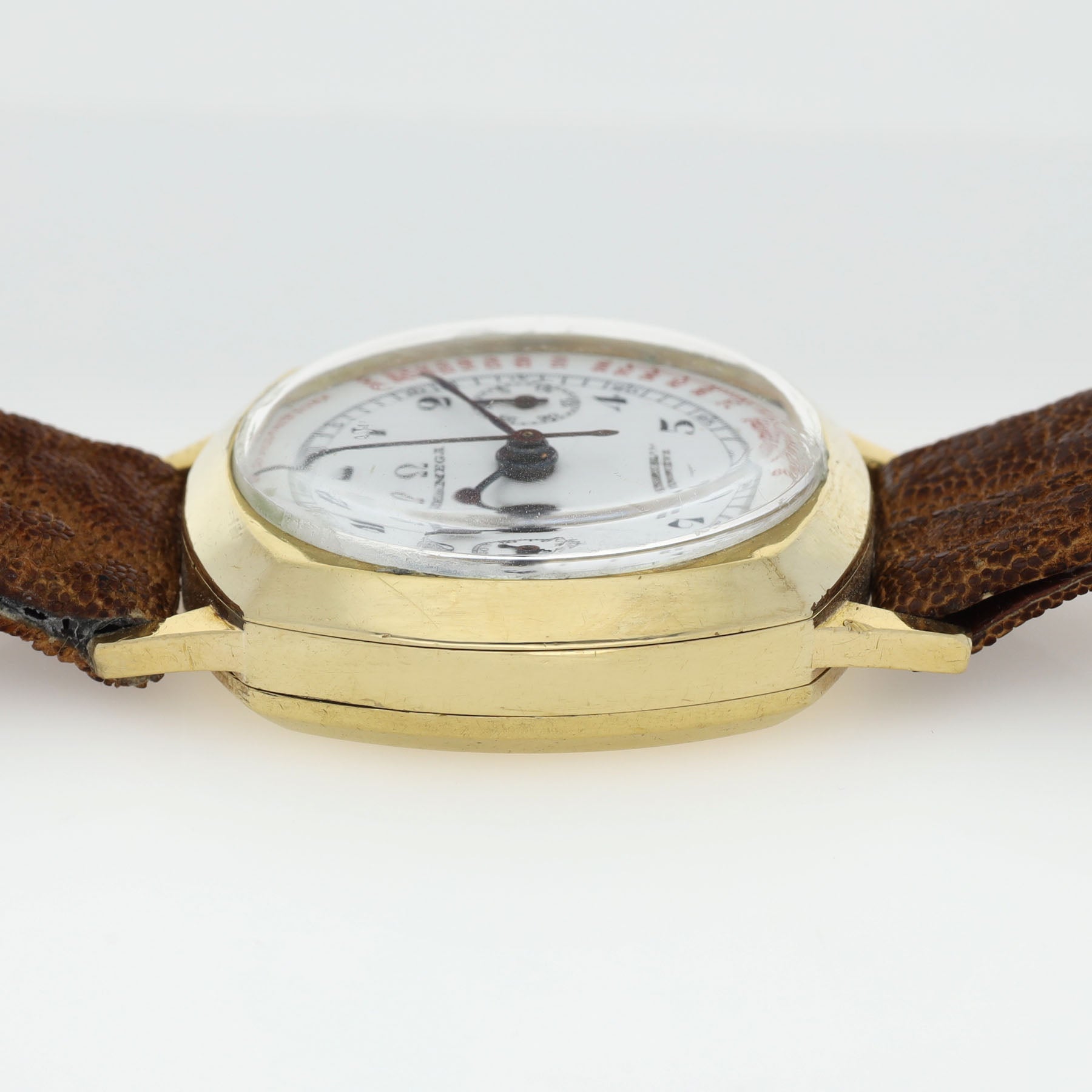 Omega Chronograph CK808 Yellow Gold Double Signed Pulsation Dial
