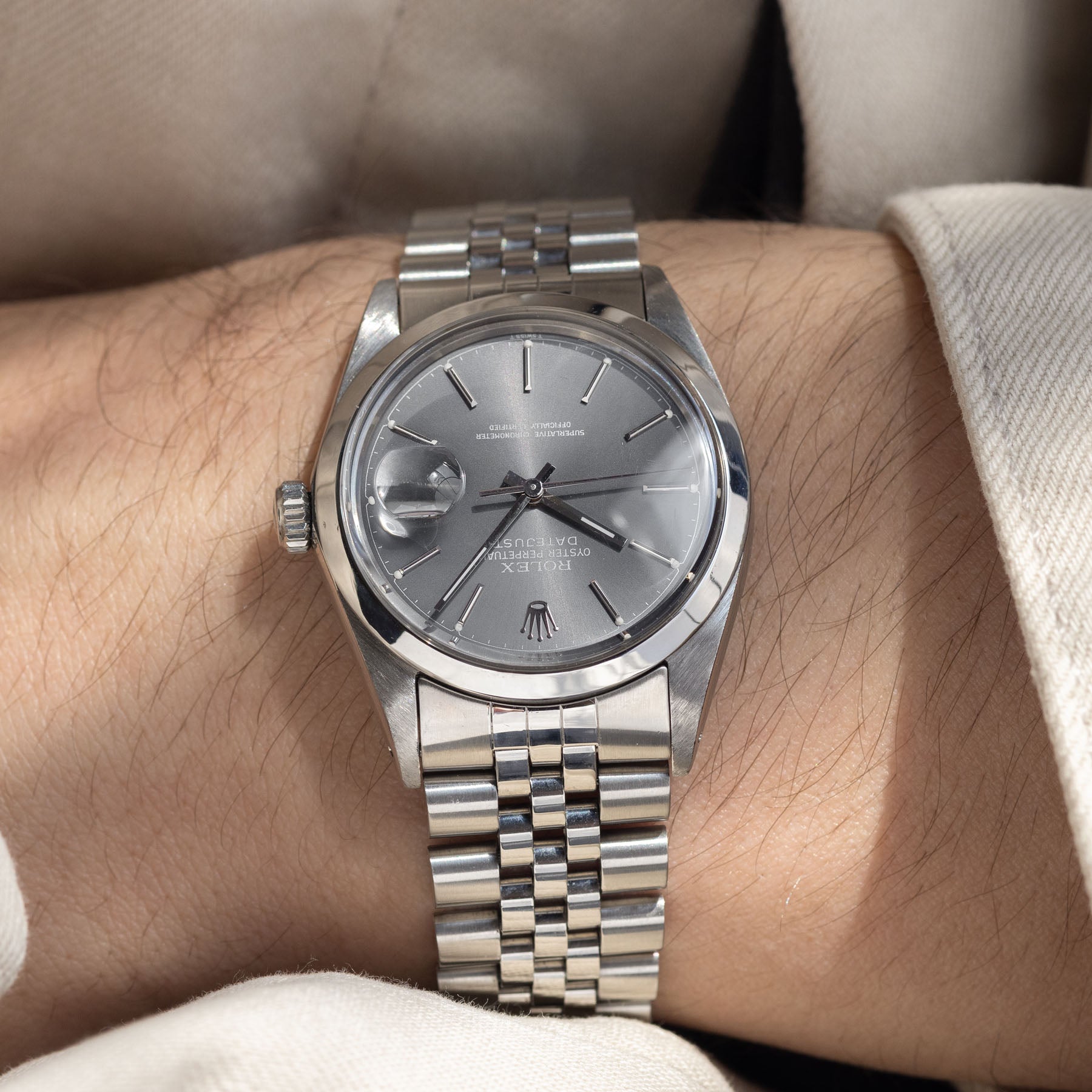 Rolex Datejust 16000 Rare Grey Dial with Silver Print – Bulang Sons