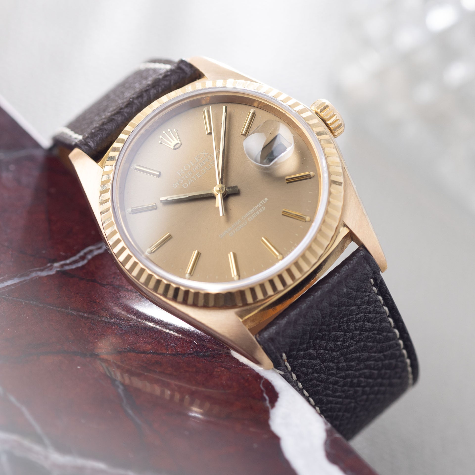 Rolex Datejust 16018 Yellow Gold Cappuccino Dial