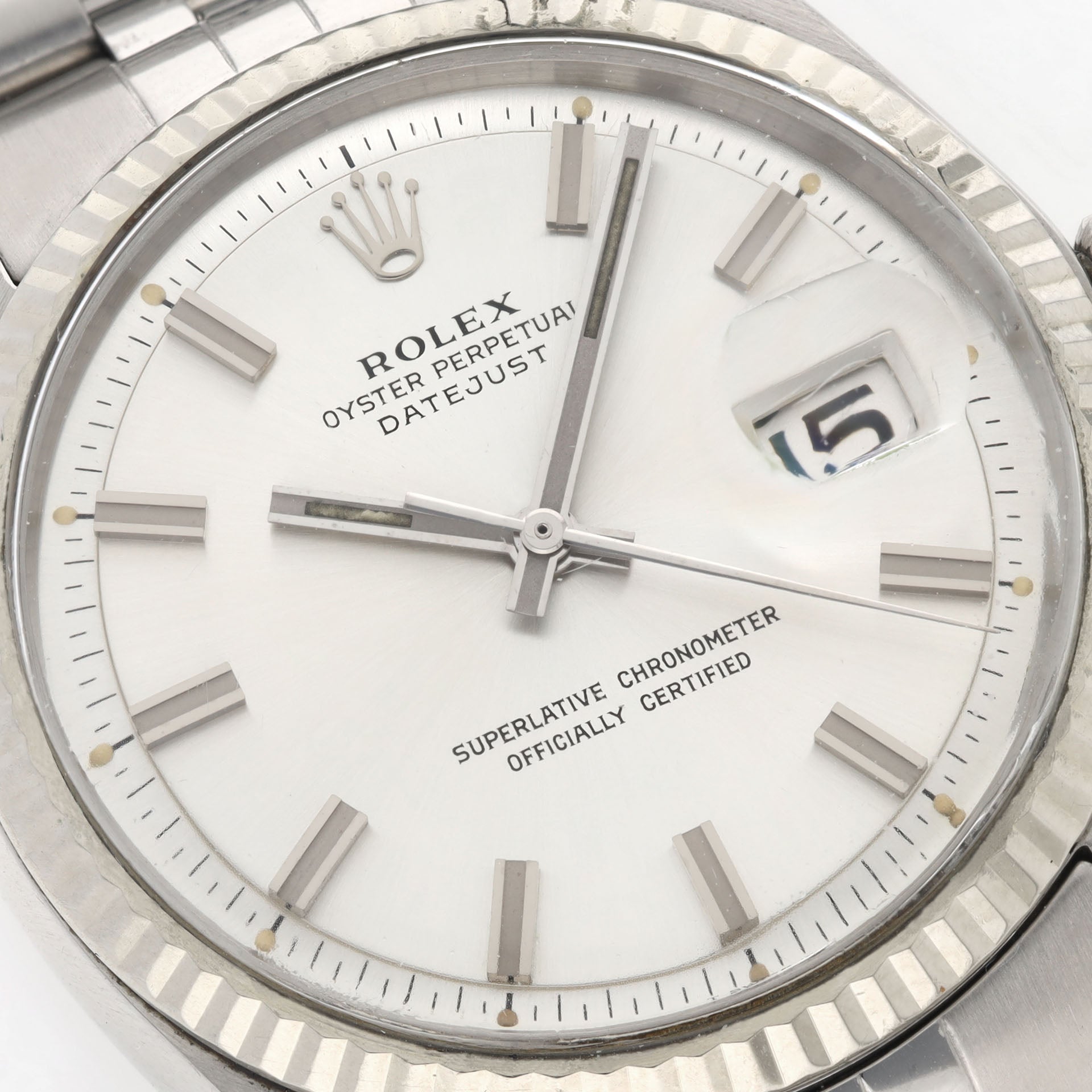 Rolex Datejust 1601 Silver Wide Boy Dial