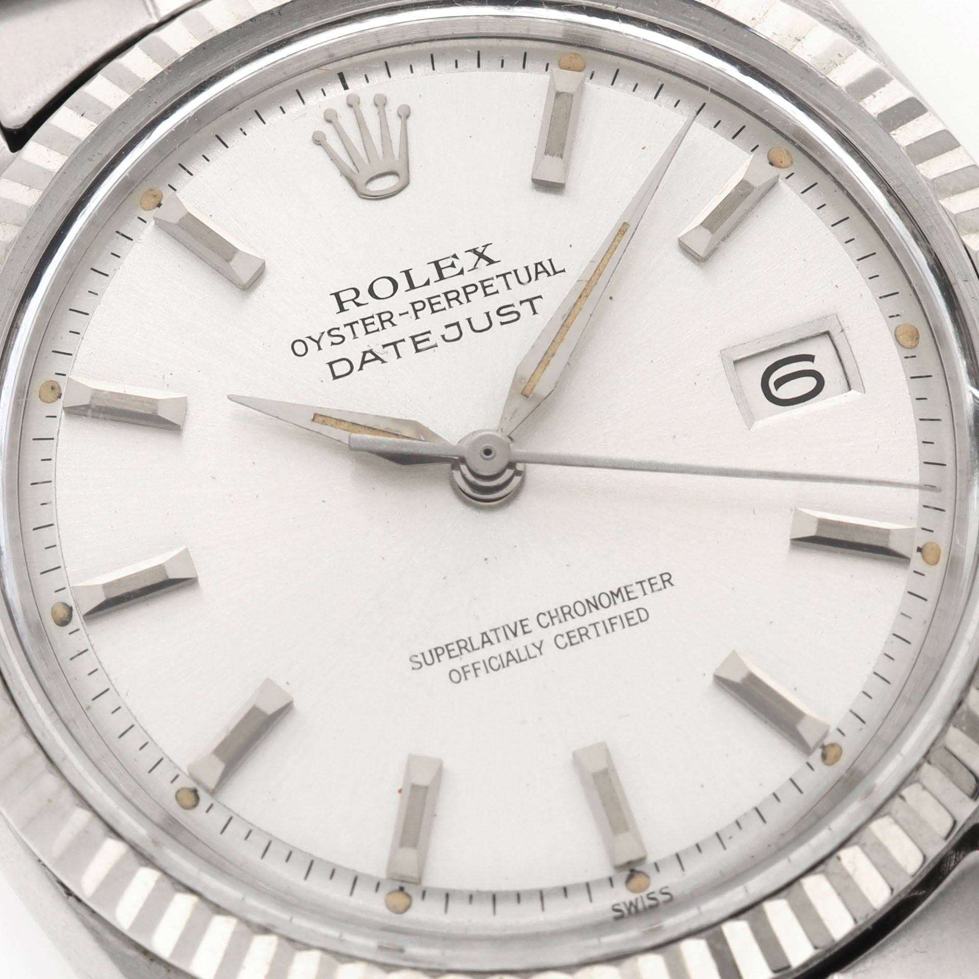 Rolex Datejust 1601 Silver Dial White Gold Bezel