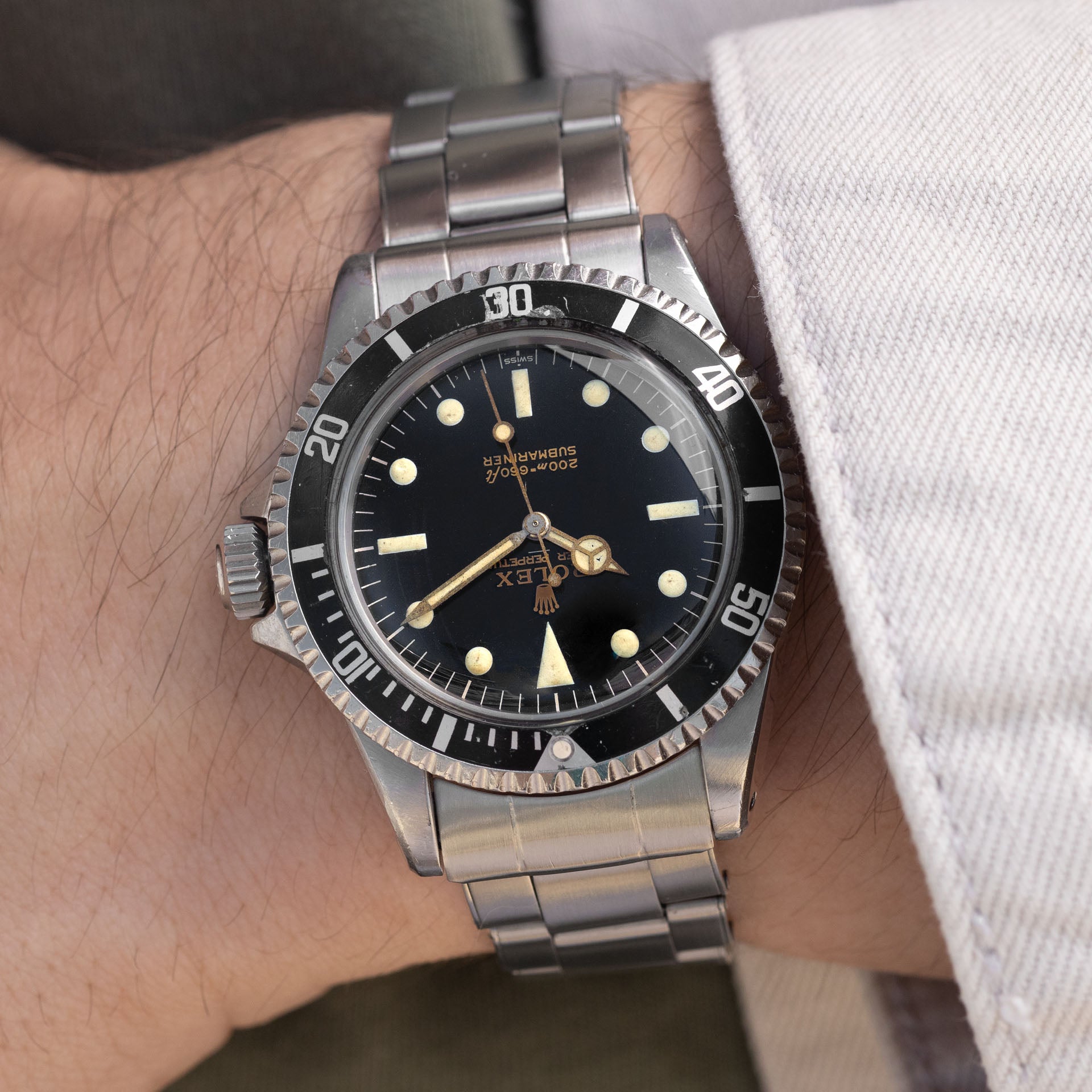 Rolex Submariner 5513 Gilt Underline Swiss Only Kissing 40 Bezel