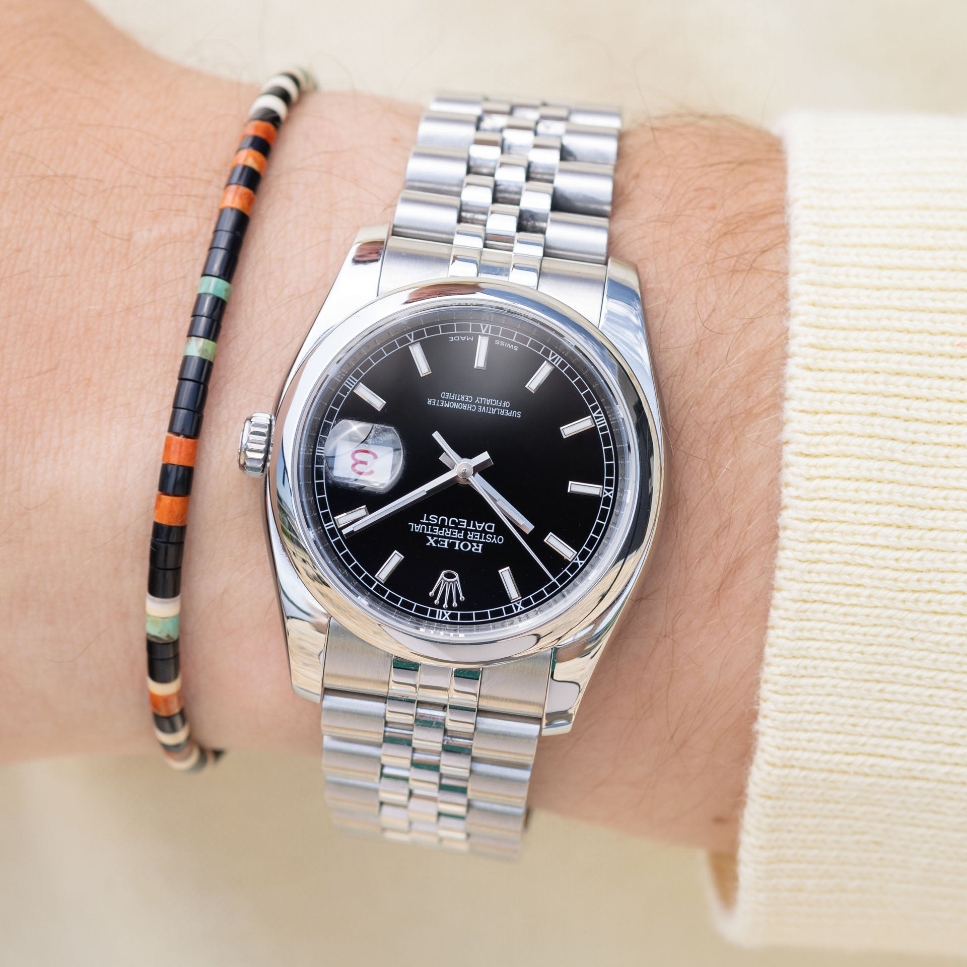 Rolex Datejust 116200 Black Dial Super Jubilee and Rolex Guarantee – and Sons