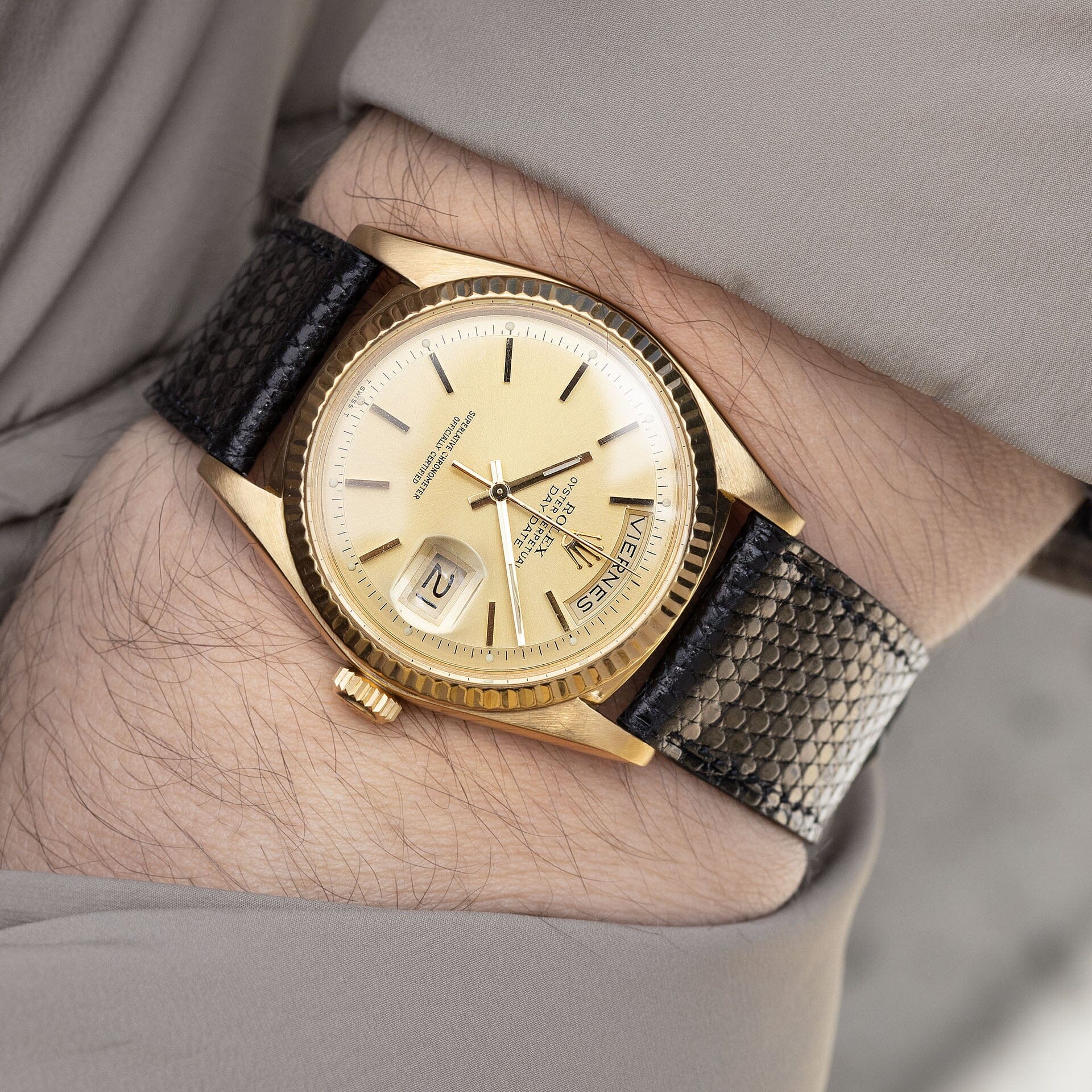 Rolex Day-Date 1803 Yellow Champagne Pie-Pan Dial – Bulang and Sons