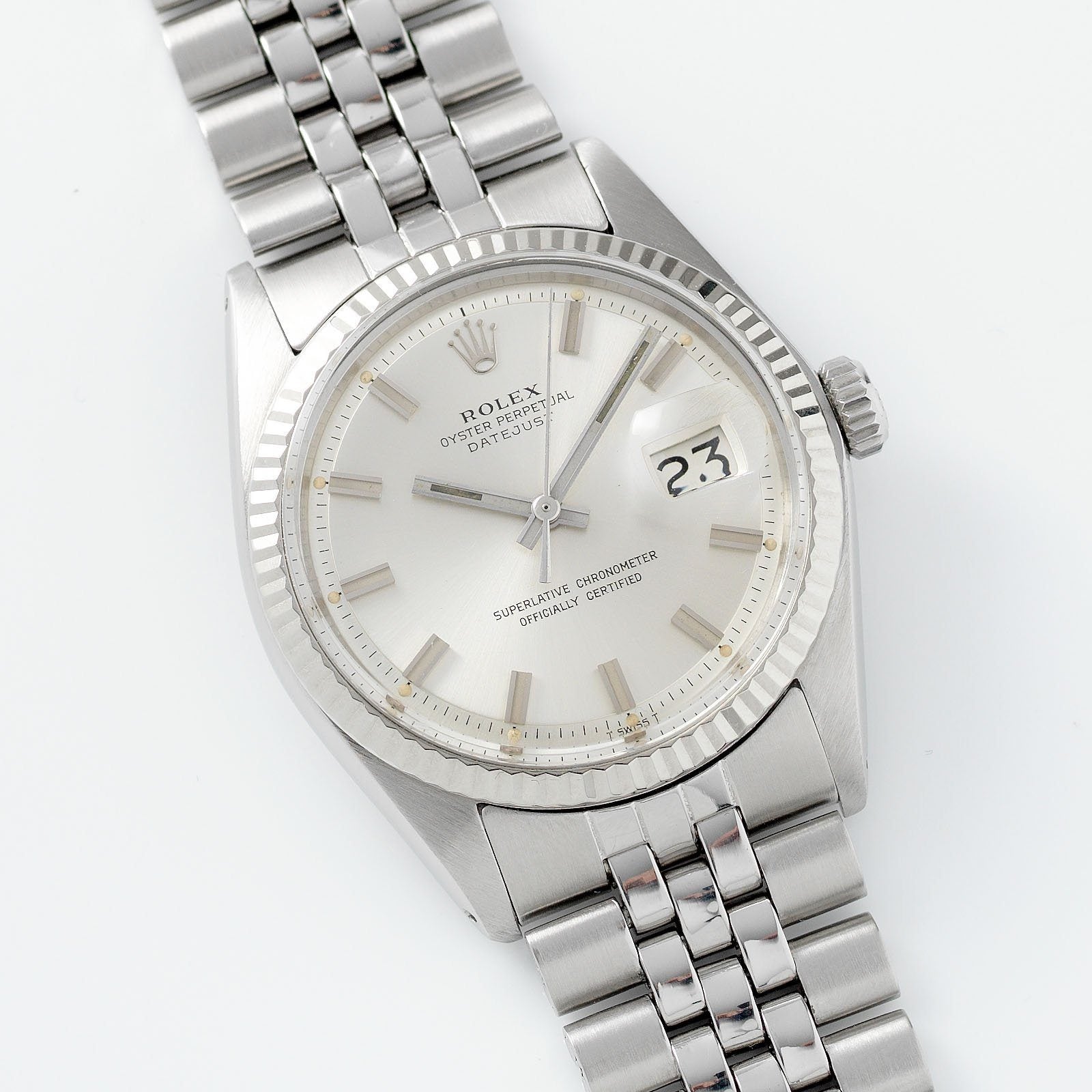 Rolex Datejust 1601 Silver Wide Boy Dial