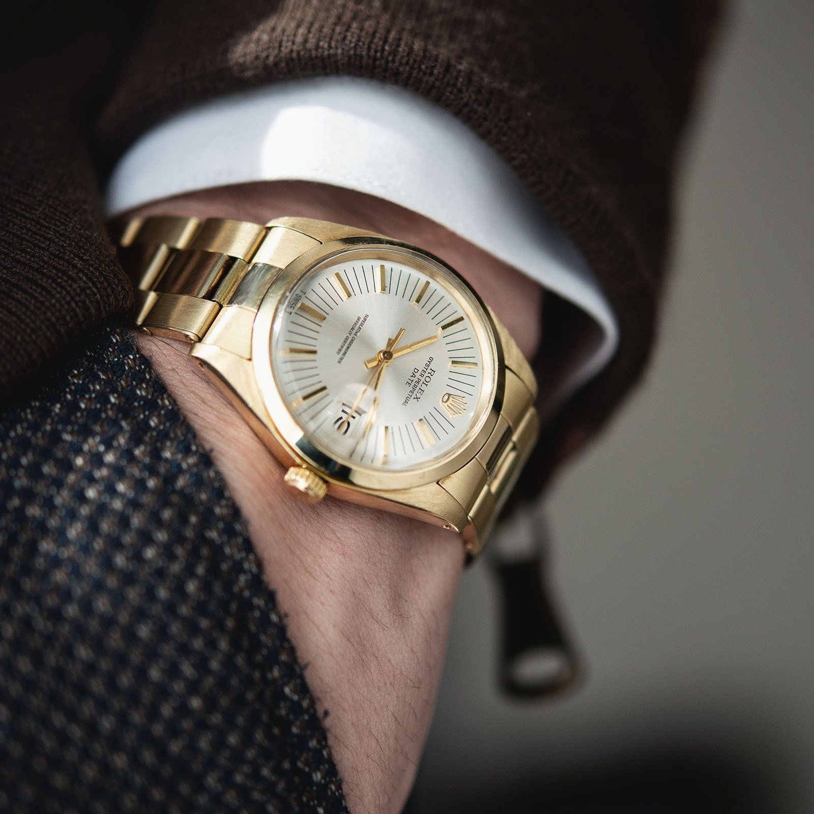 Rolex Yellow Gold Date Ref. 1500 Long Markers Dial