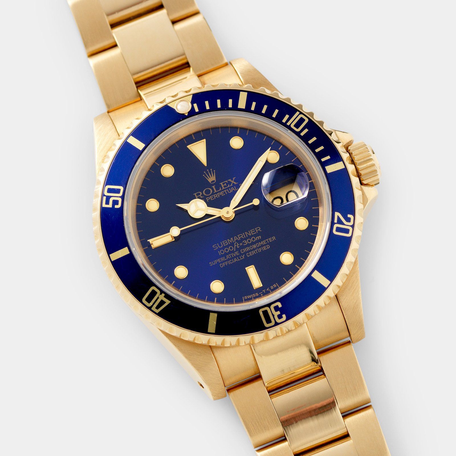 Rolex Submariner Date Purple Dial Yellow Gold 16618 and Papers Bulang and Sons