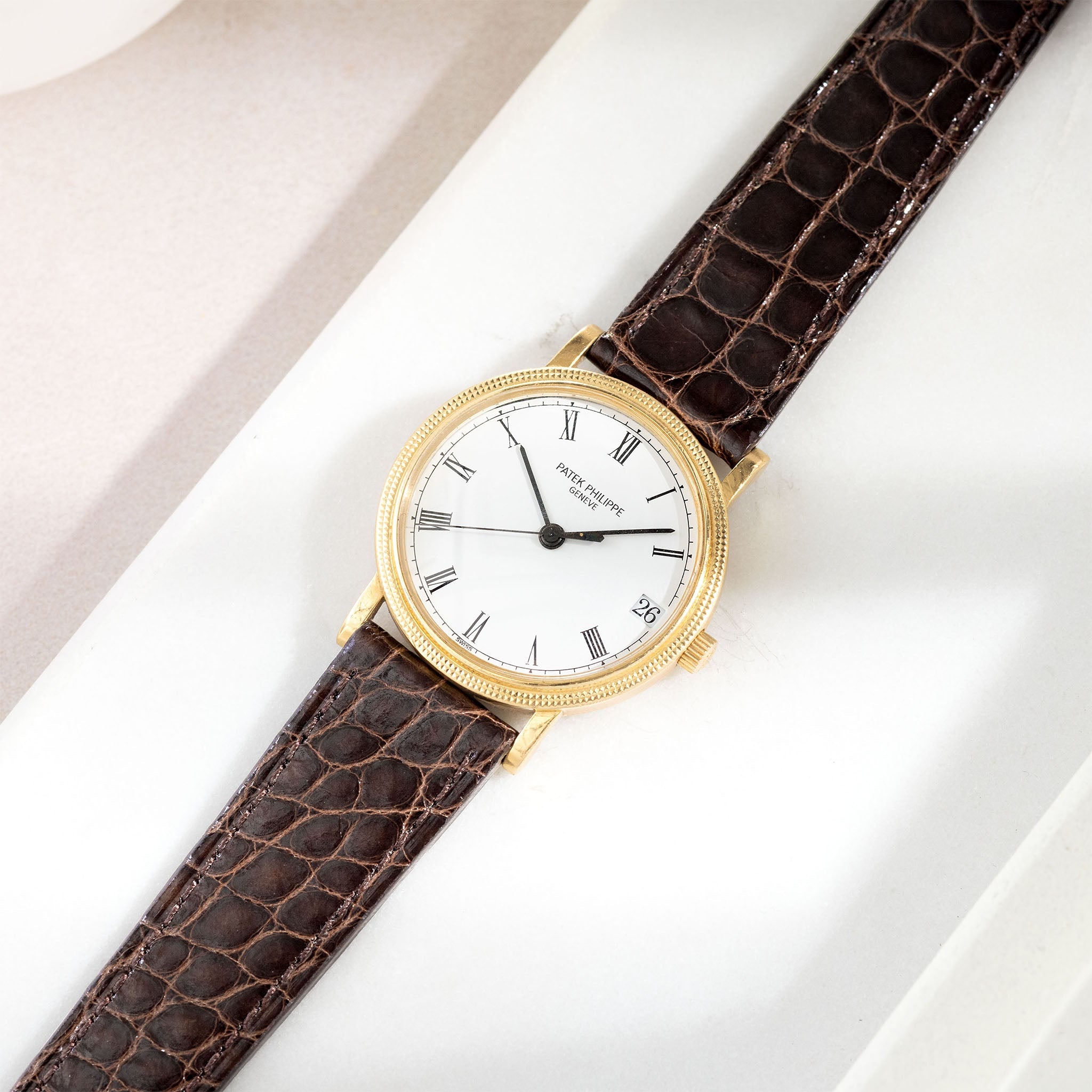 PATEK PHILIPPE タイプ ブラックレザーベルト C33艶あり PATEK