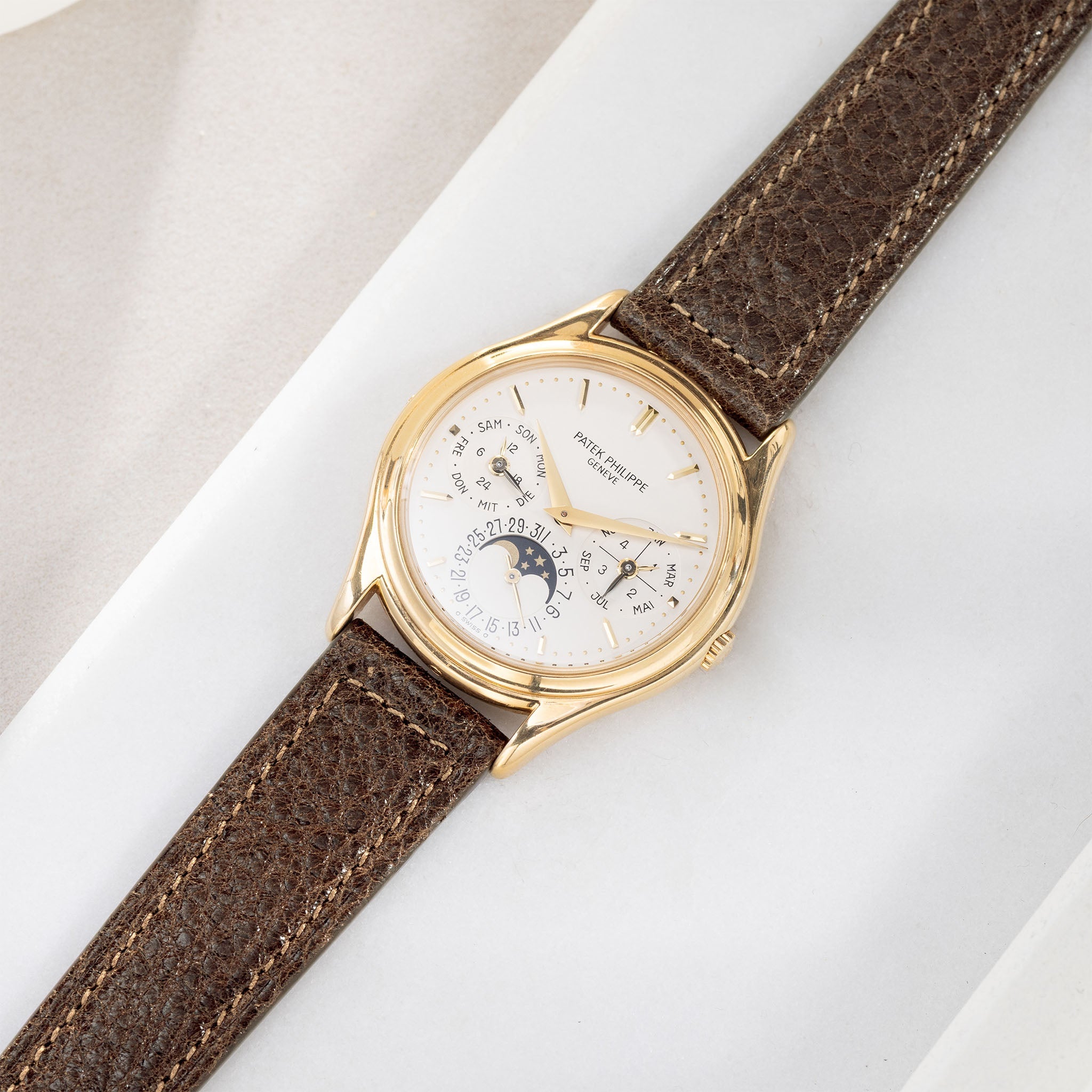 Strap for Patek Philippe 3940 Perpetual – Olive Green Boxed Calfskin