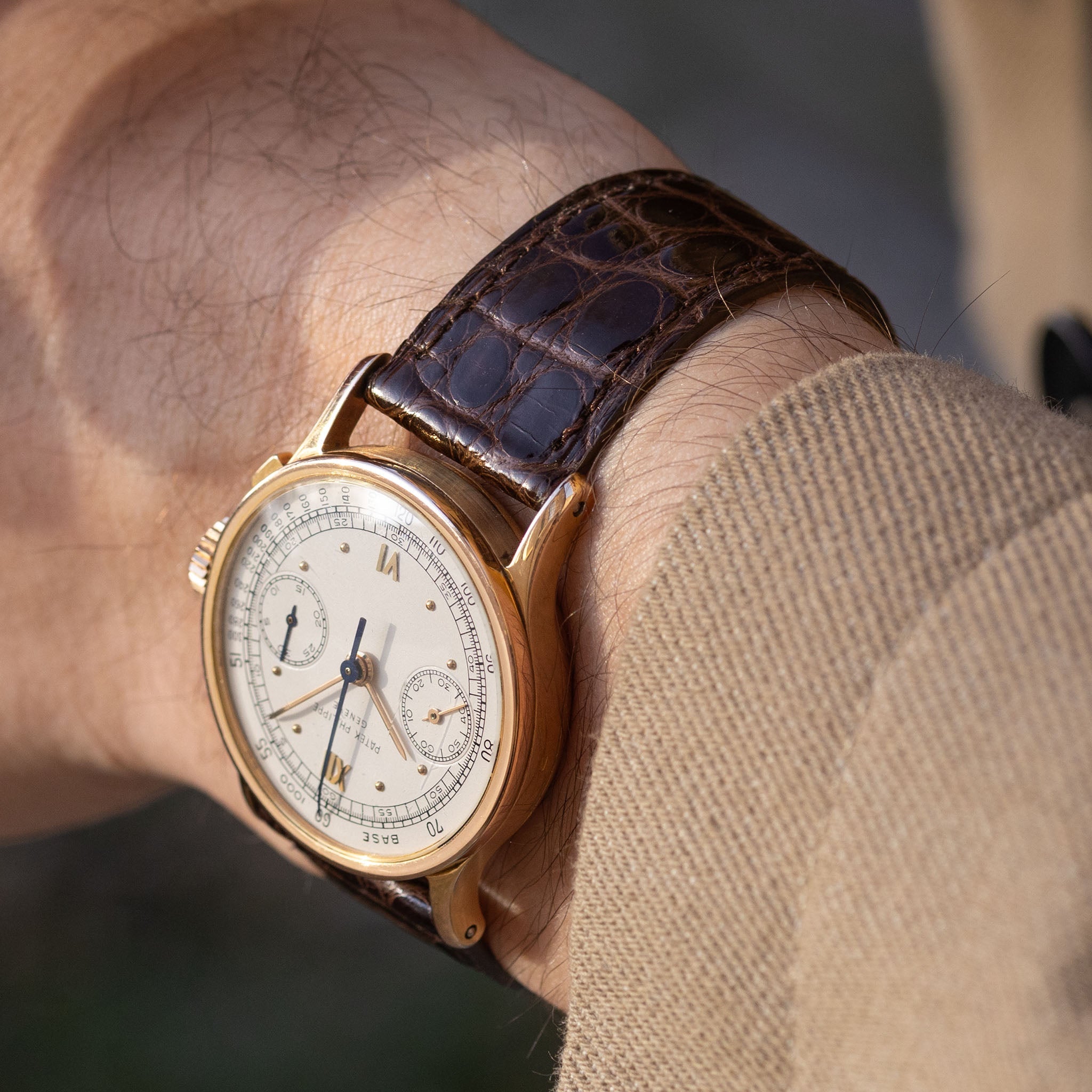 Strap for Patek Philippe 130/533 Chronograph - Deep Brown Alligator Watch Strap
