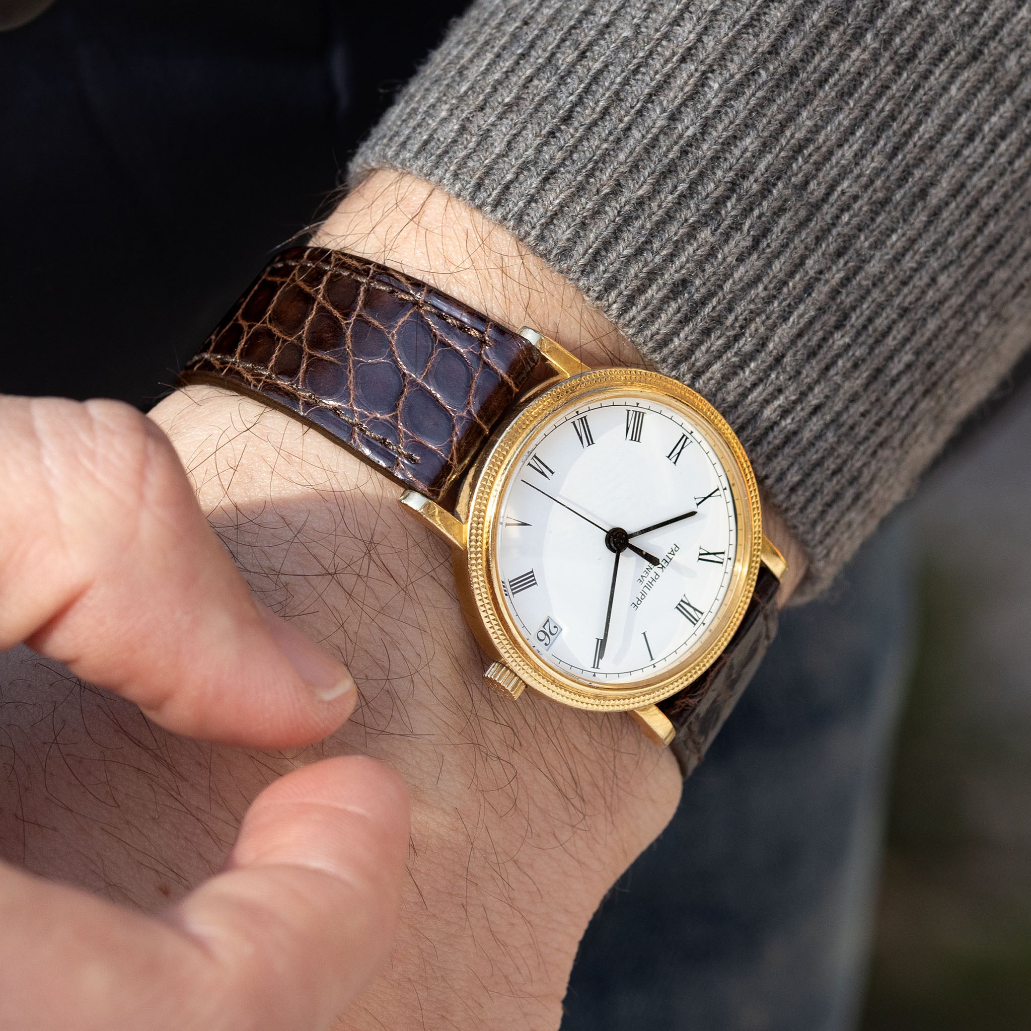 Strap for the Patek Philippe Calatrava - Deep Brown Alligator
