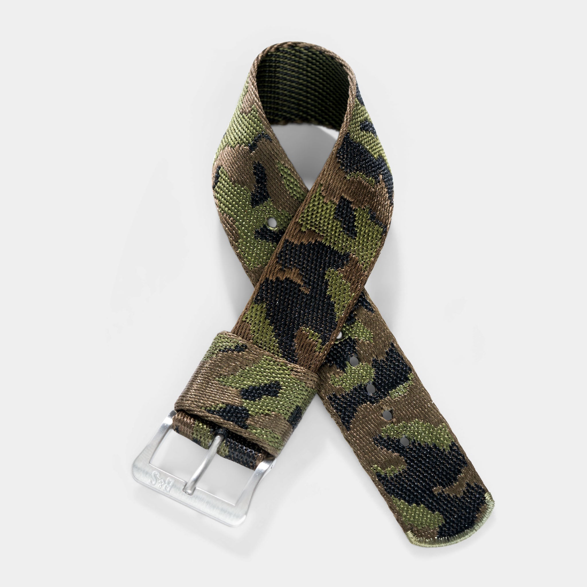 Green_Camo_Jacquard_Single_Pass_Watch_Strap_For_Luxury_Sport_Watches