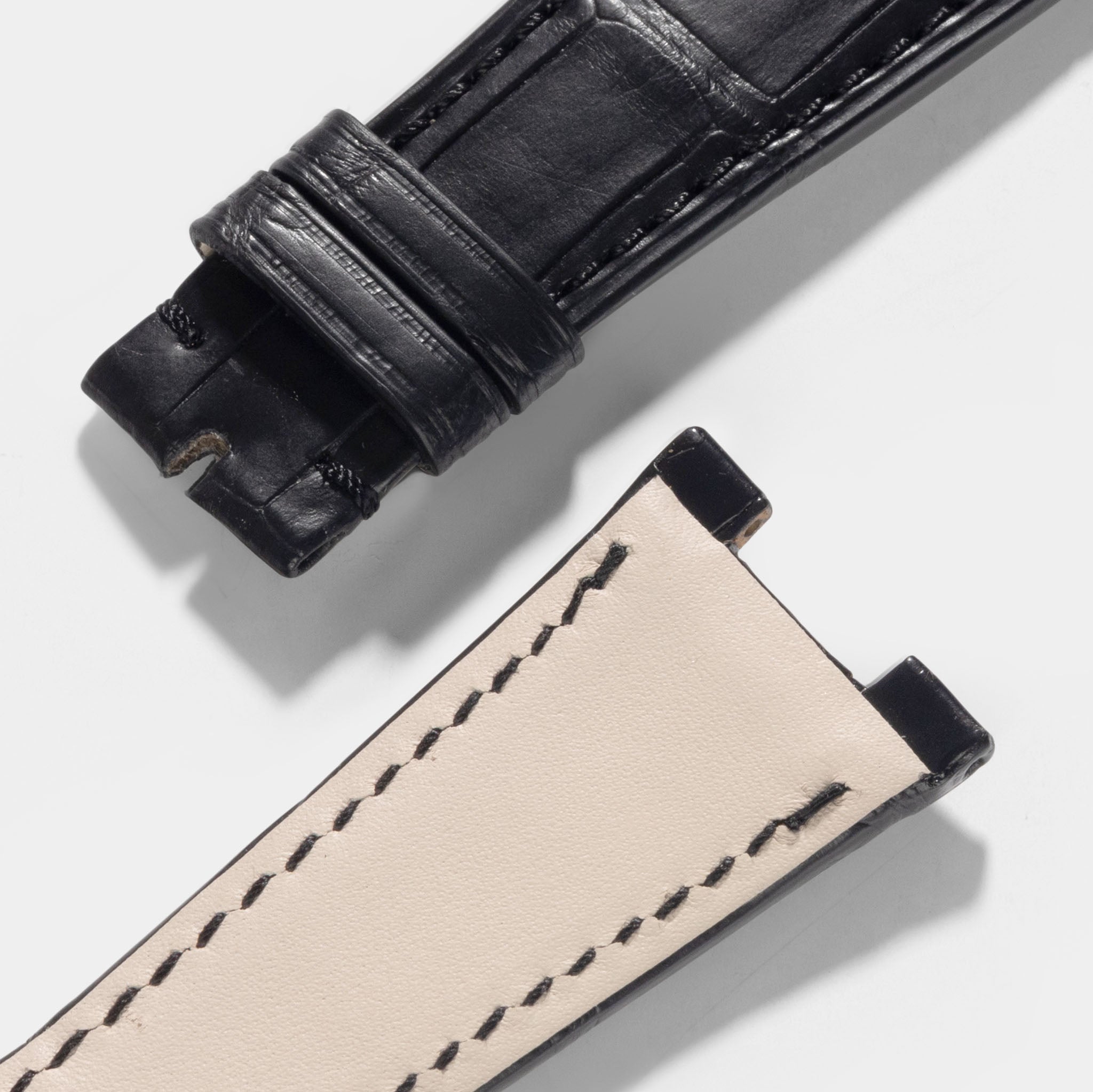 Premium Black Alligator Leather Watch Strap for Patek Philippe Nautilu