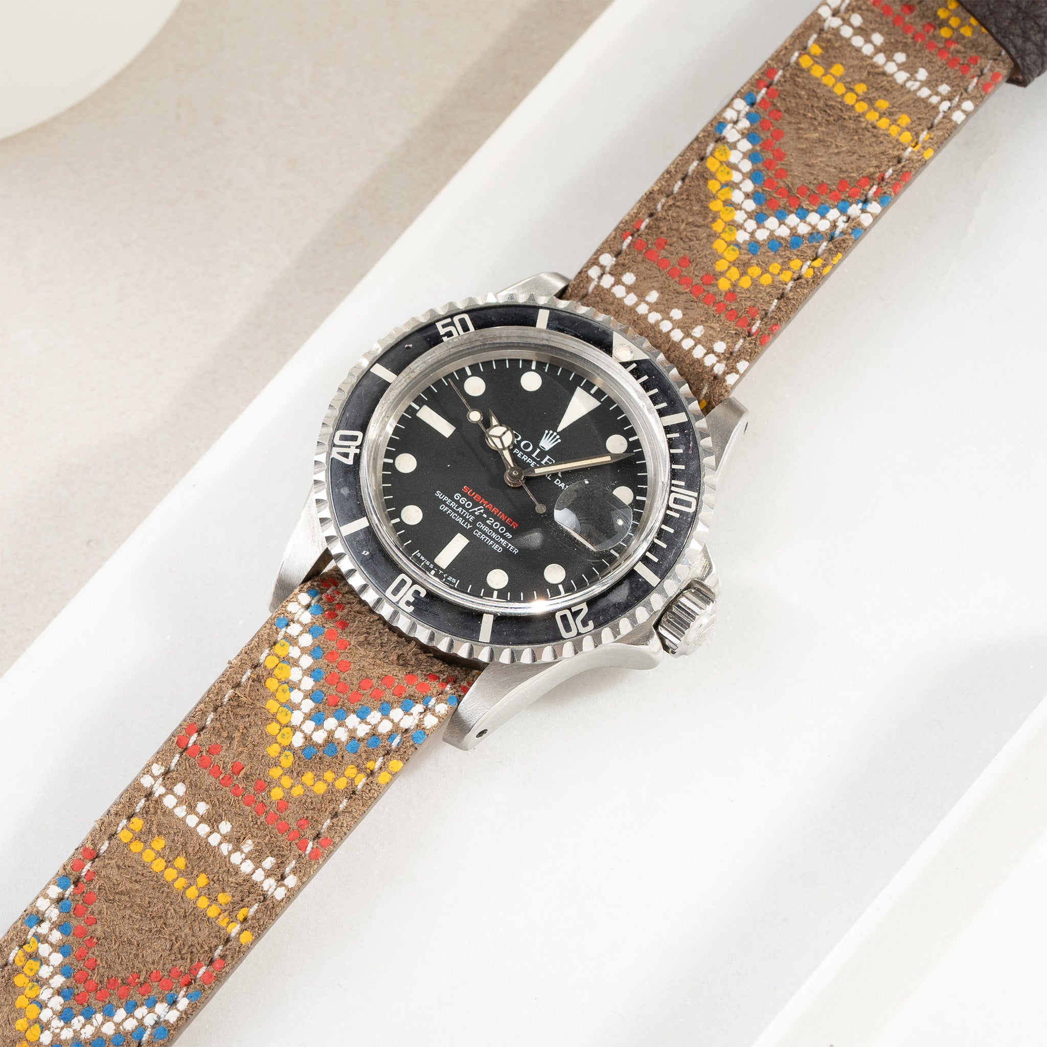 native_style_single_pass_brown_leather_watch_strap_Rolex_Red_submariner_1680_MK4
