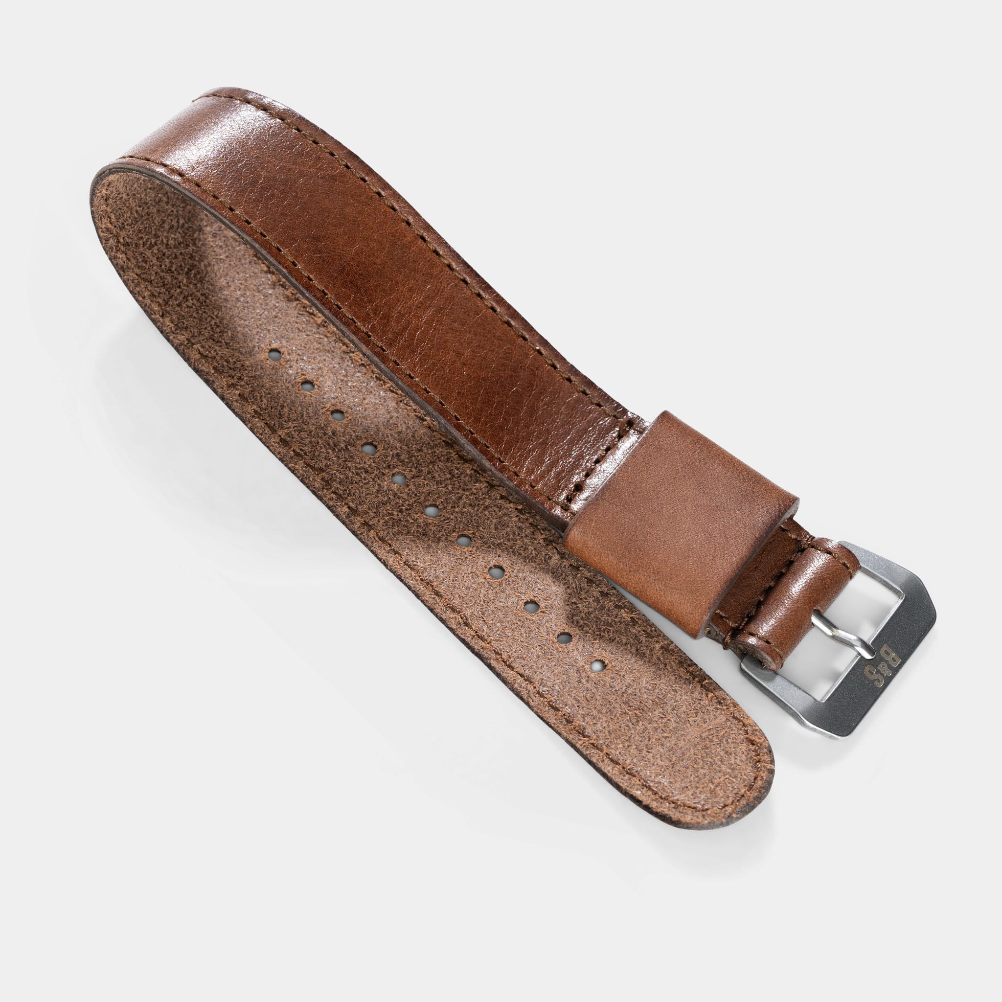 Finest_italian_One_Piece_Single_Pass_Style_Brown_Leather_Watch_Strap