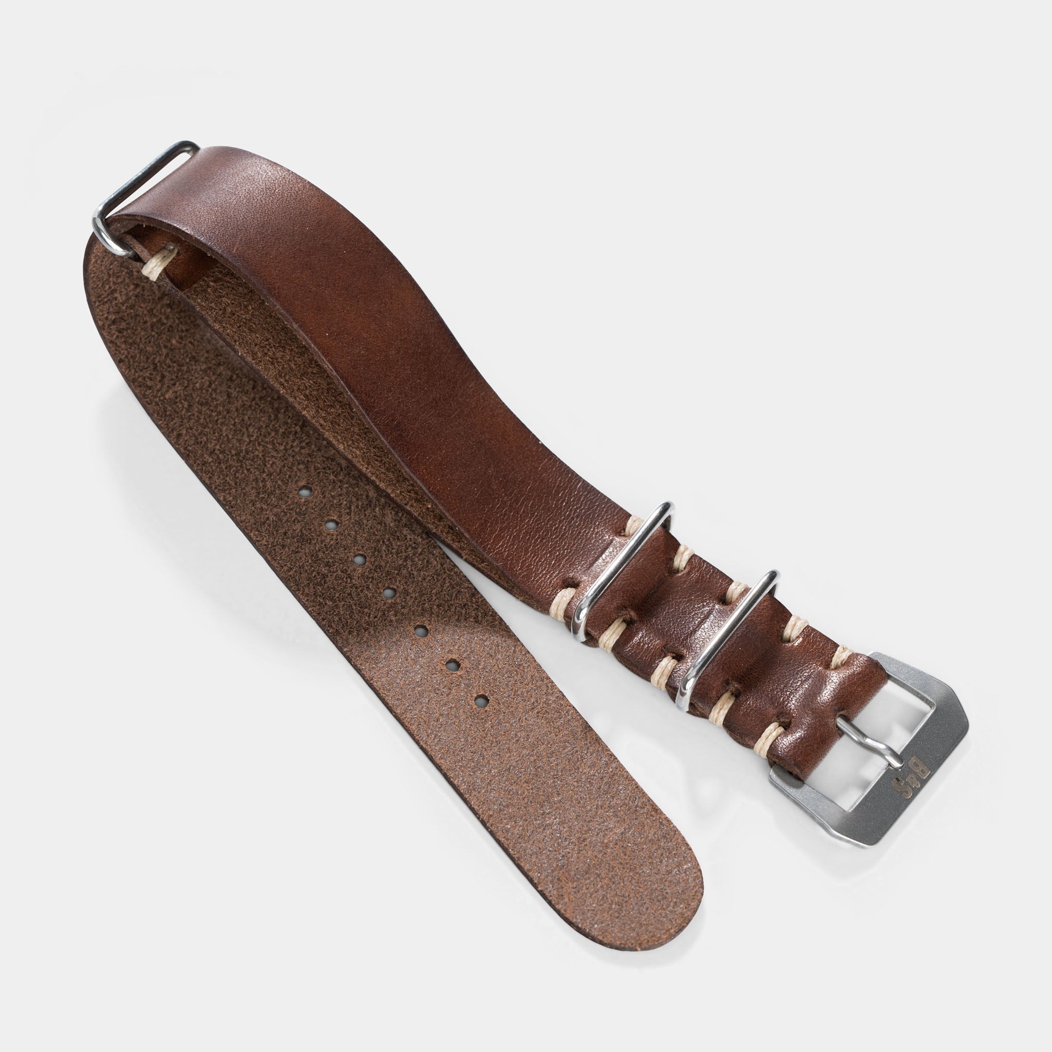 Finest_italian_Side_Stitch_Single_Pass_Style_Brown_Leather_Watch_Strap