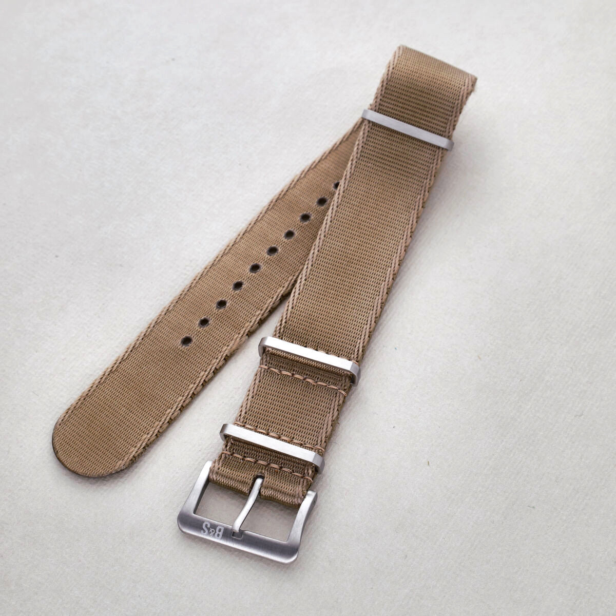 Sample Sale - Deluxe Nylon Single Pass Watch Strap Coyote Brown