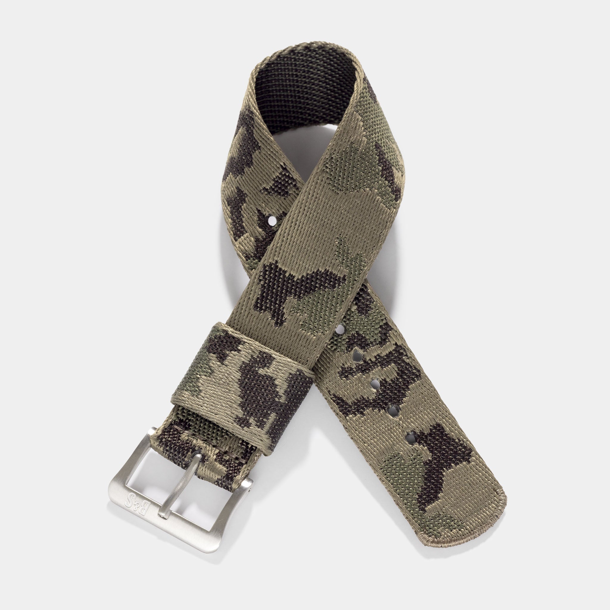 Camo Jacquard Single Pass Watch Strap For Rolex Sport Watches