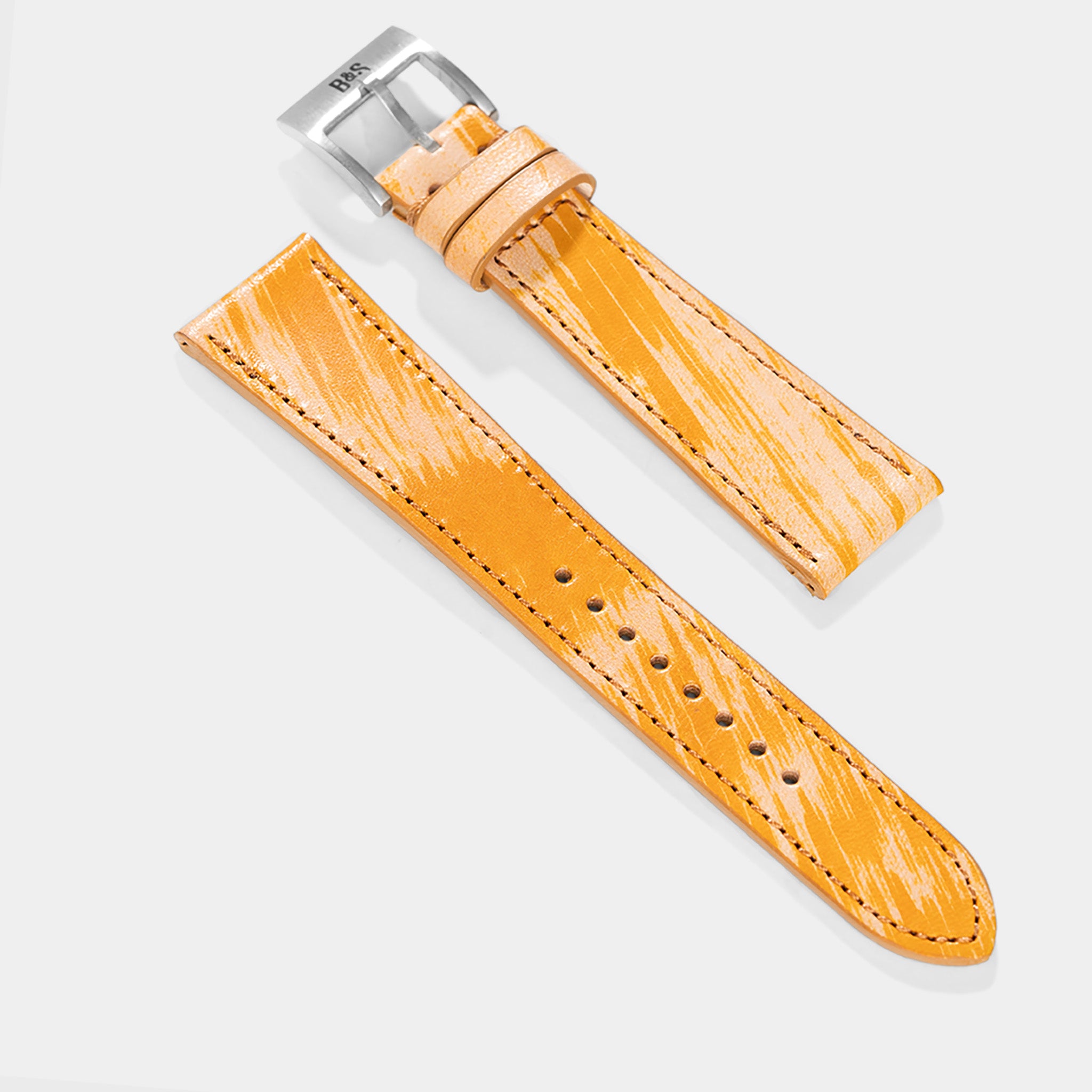 Finest_Yellow_brush_Leather_Watch_Strap_For_Vintage_Watches