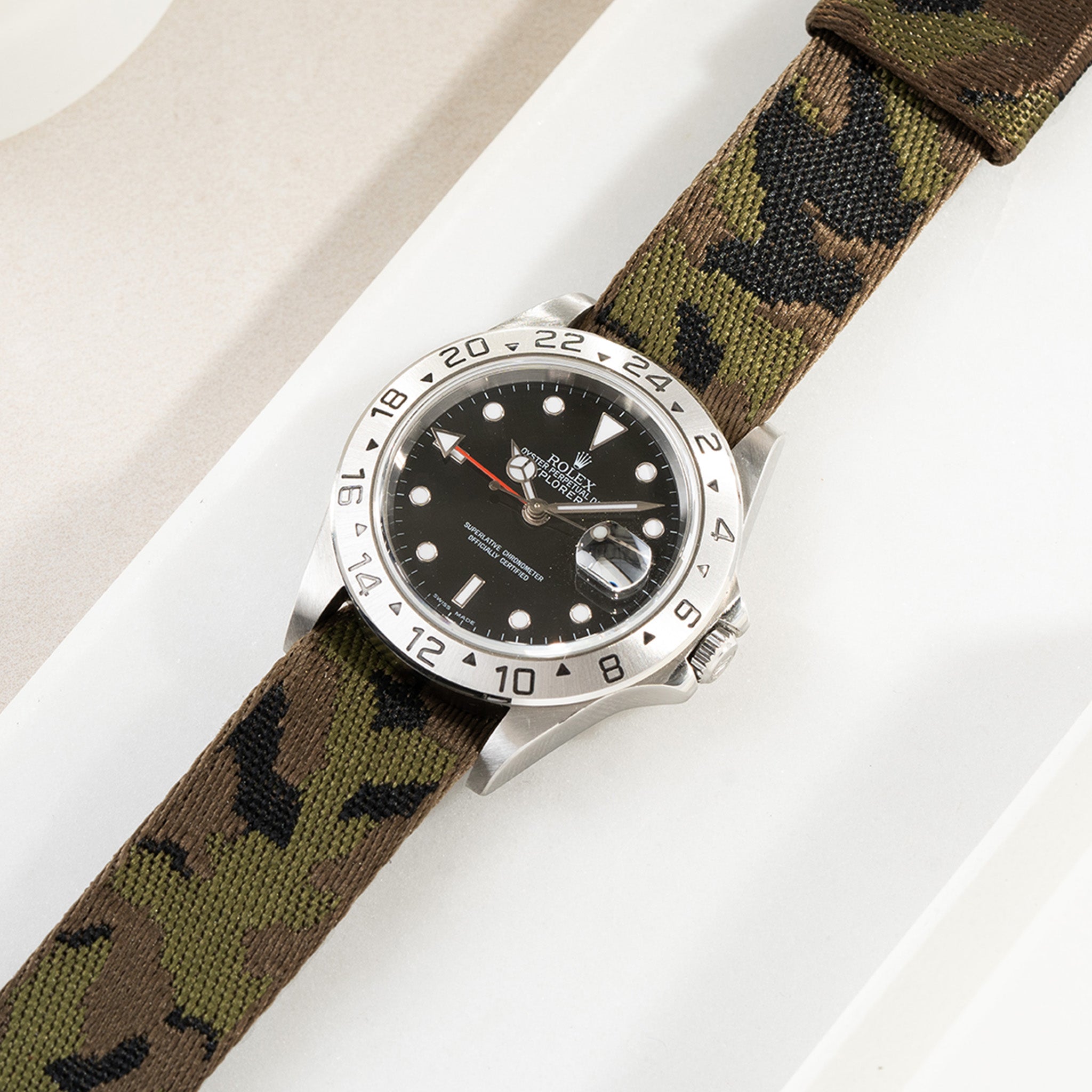 Green_Camo_Jacquard_Single_Pass_Watch_Strap_For_Explorer_Black_16570