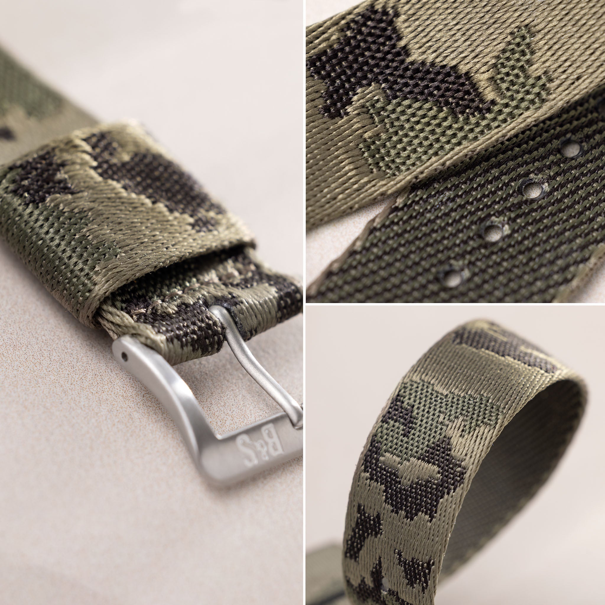 Camo Jacquard Single Pass Watch Strap for Luxury Sport Watches