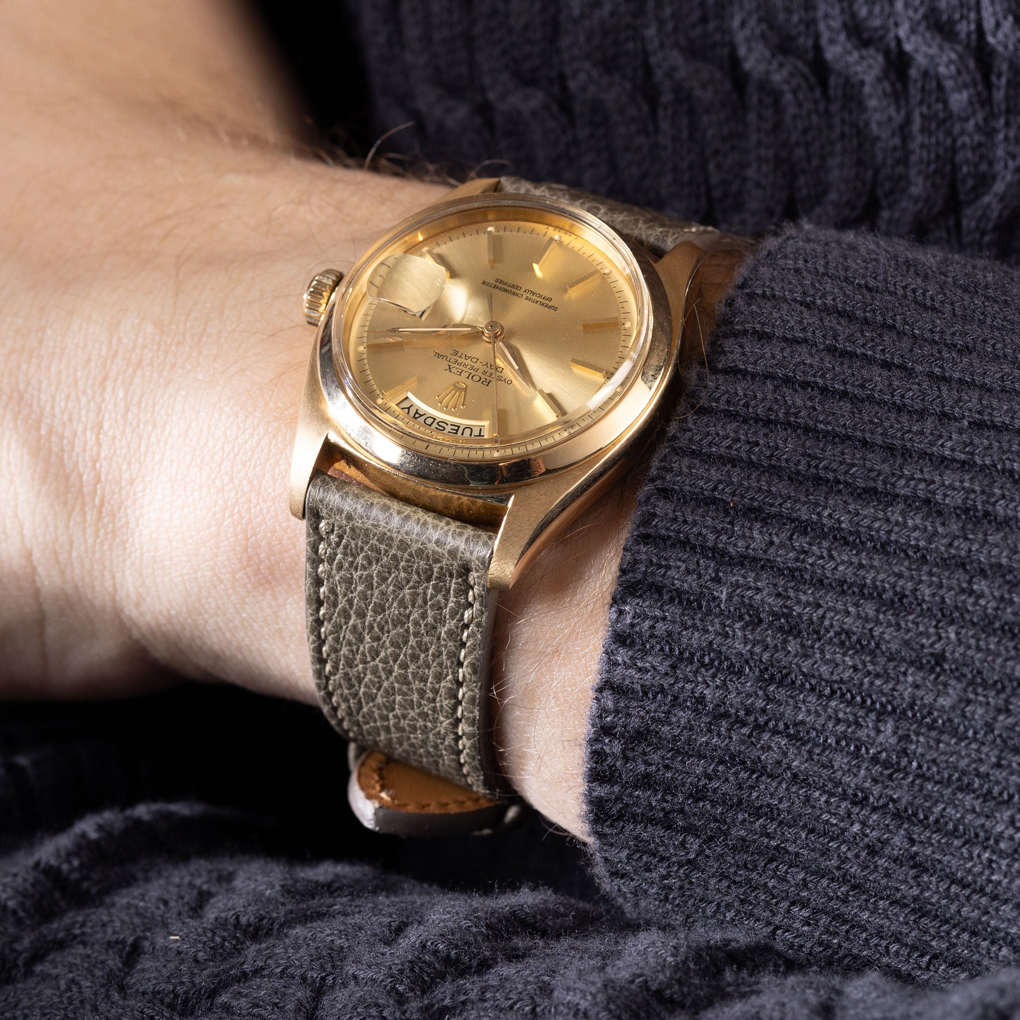Elegant_Grey_Leather_Watch_Strap_For_Rolex_Daydate_1802