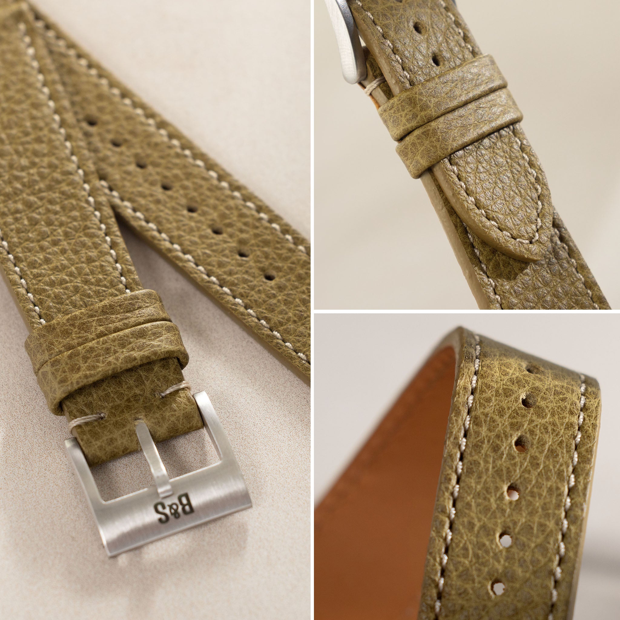 Quality_Green_Leather_Watch_Strap_Details_For_Vintage_Wristwatches
