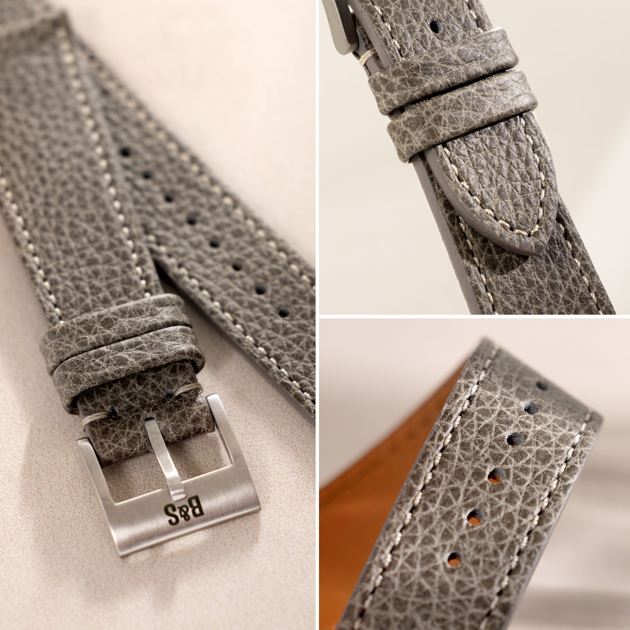 Quality_Grey_Leather_Watch_Strap_Details_For_Vintage_Wristwatches