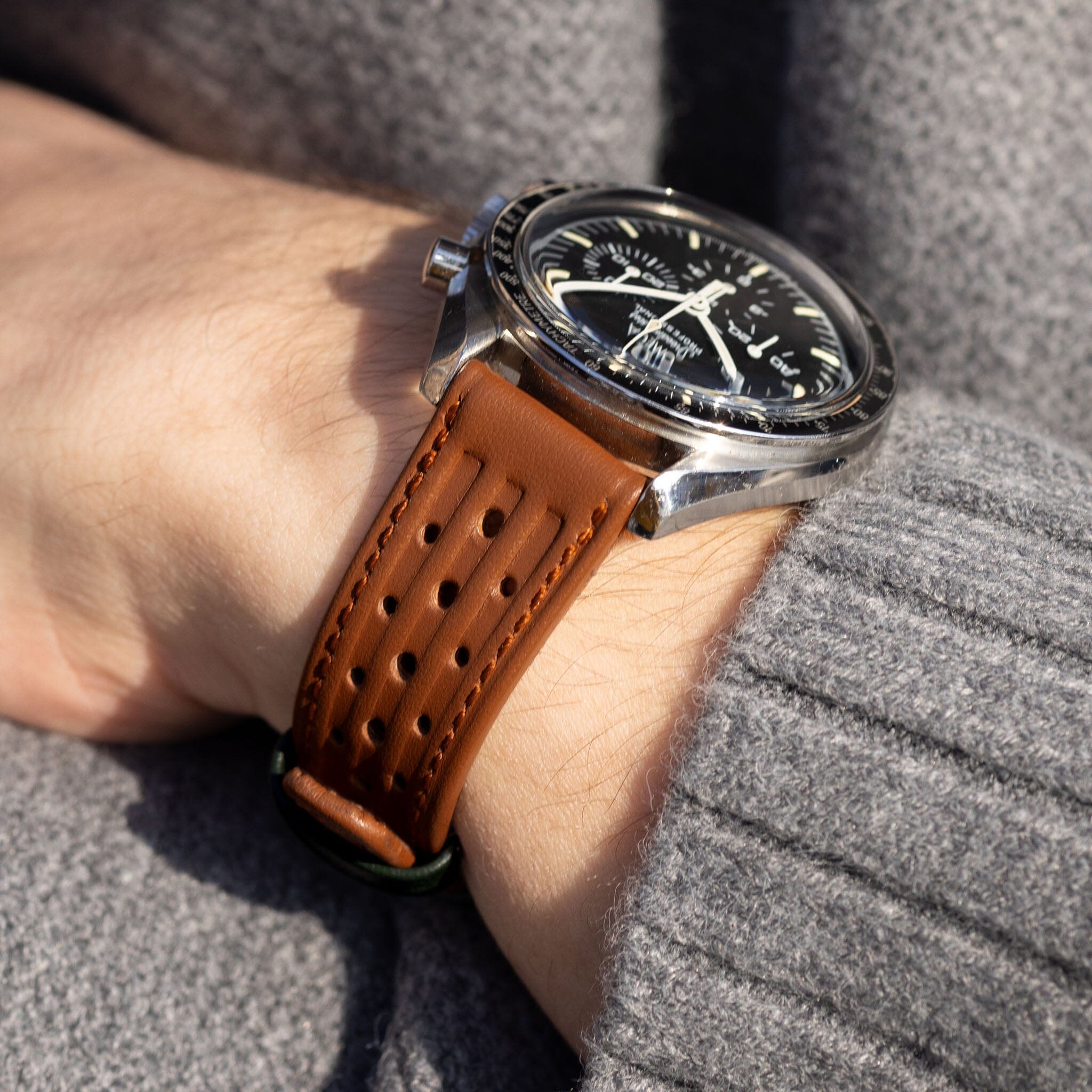 British Racing Cognac Leather Watch Strap - Jubilee Edition