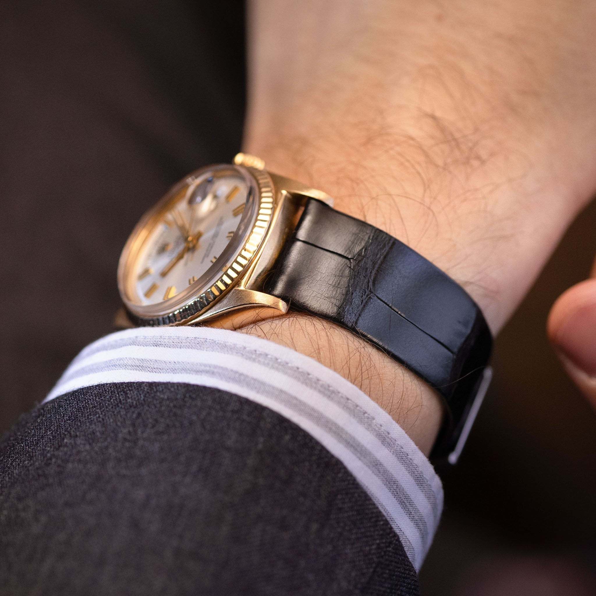 The Savile Row Leather Watch Strap - Luxury Tailored Alligator - Jubil