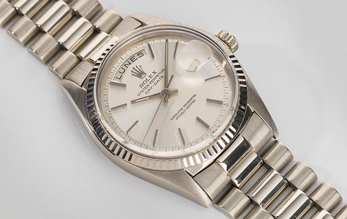 Rolex White Gold Day-Date Silver Dial 1803